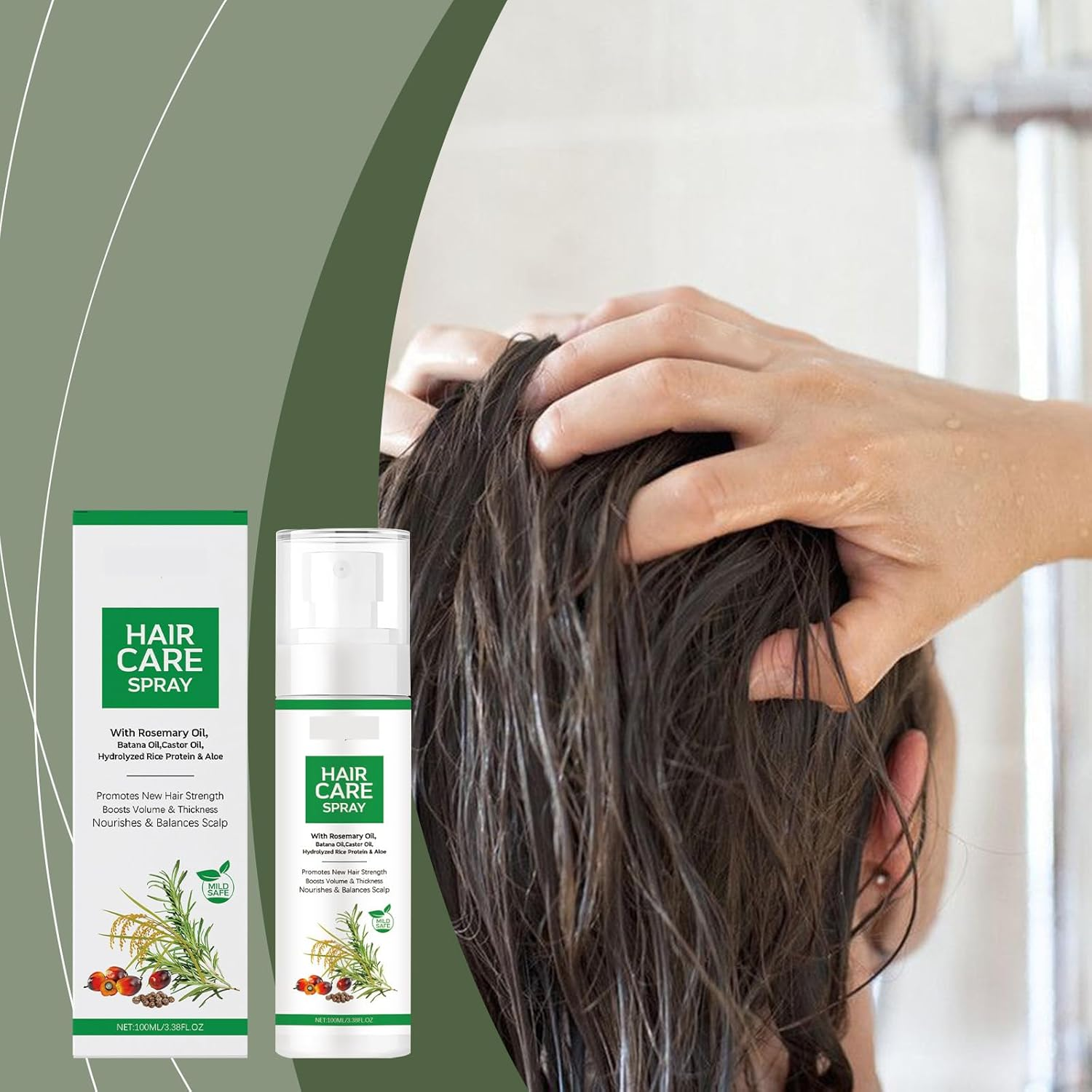 Scalp Serum-100Ml Hair Growth Serum Spray with Rosemary and Castor Oil，Hair Serum for Hair Growth for Men & Women (2 PCS) image number 4