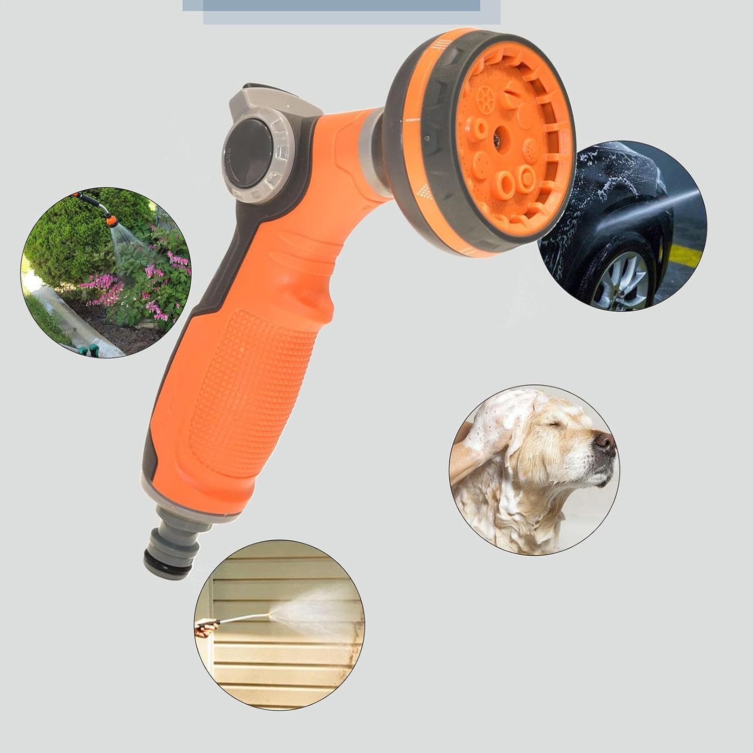 Hose Sprayer Nozzle, Water Hose Nozzle - High Pressure Hose Nozzle | 8 Adjustable Spray Patterns Leakproof Gardening Tools Garden Sprayer For image number 3
