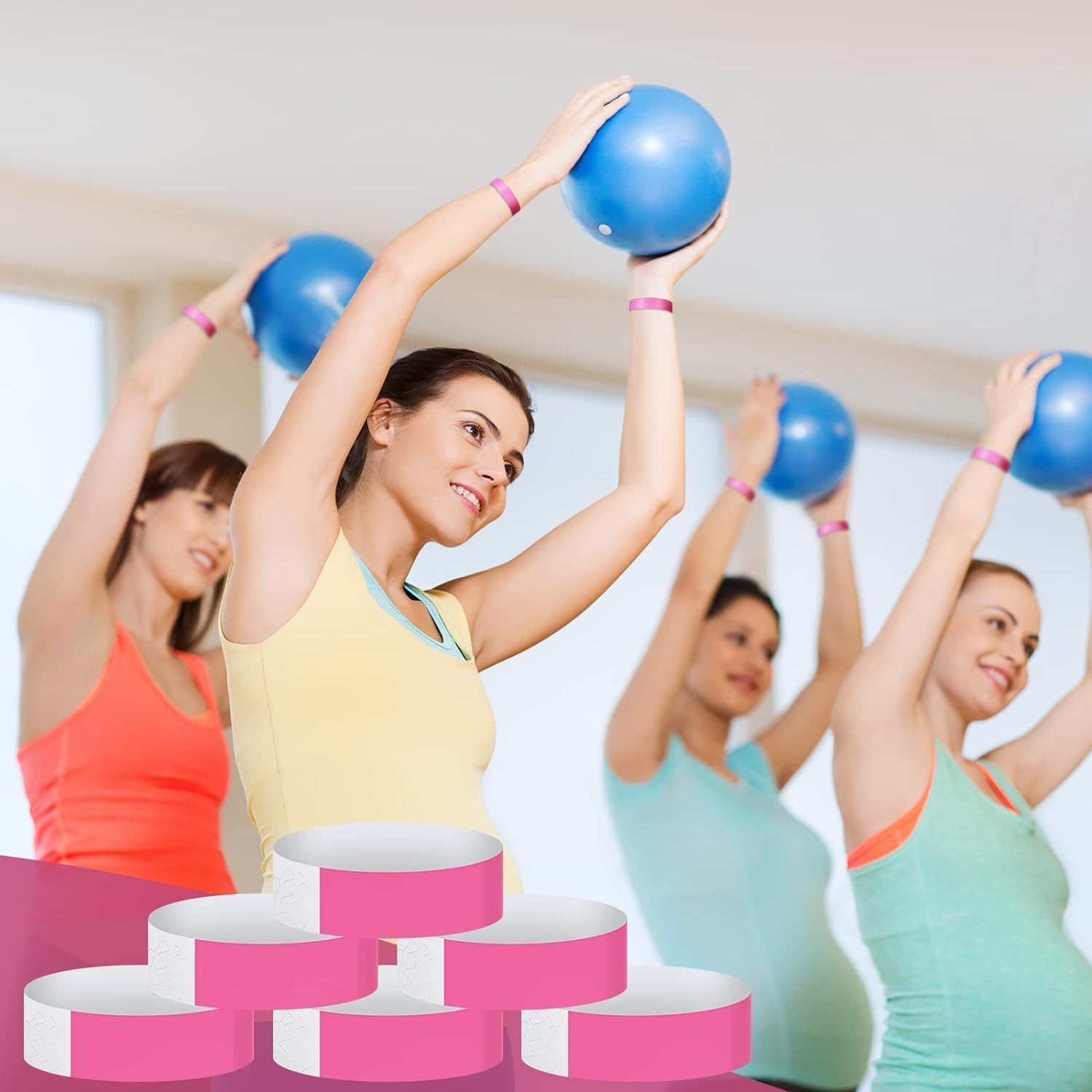 200Pcs Paper Wristbands,Waterproof,Hand Bands for Events Lightweight Concert Wristbands Neon Colored Adhesive for Events Music Festival Concert Contest (Pink,Blue) image number 3