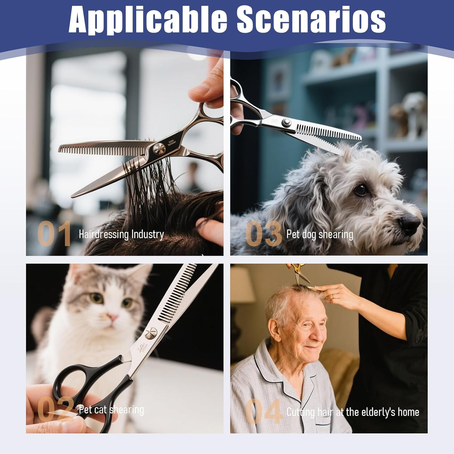 Hairdressing Scissors, Professional Hair Cutting Scissors, Scissors Hair Cutting with Comb and Leather Case, Hair Scissors, Rustproof, Hair Scissors for Men, Women image number 2