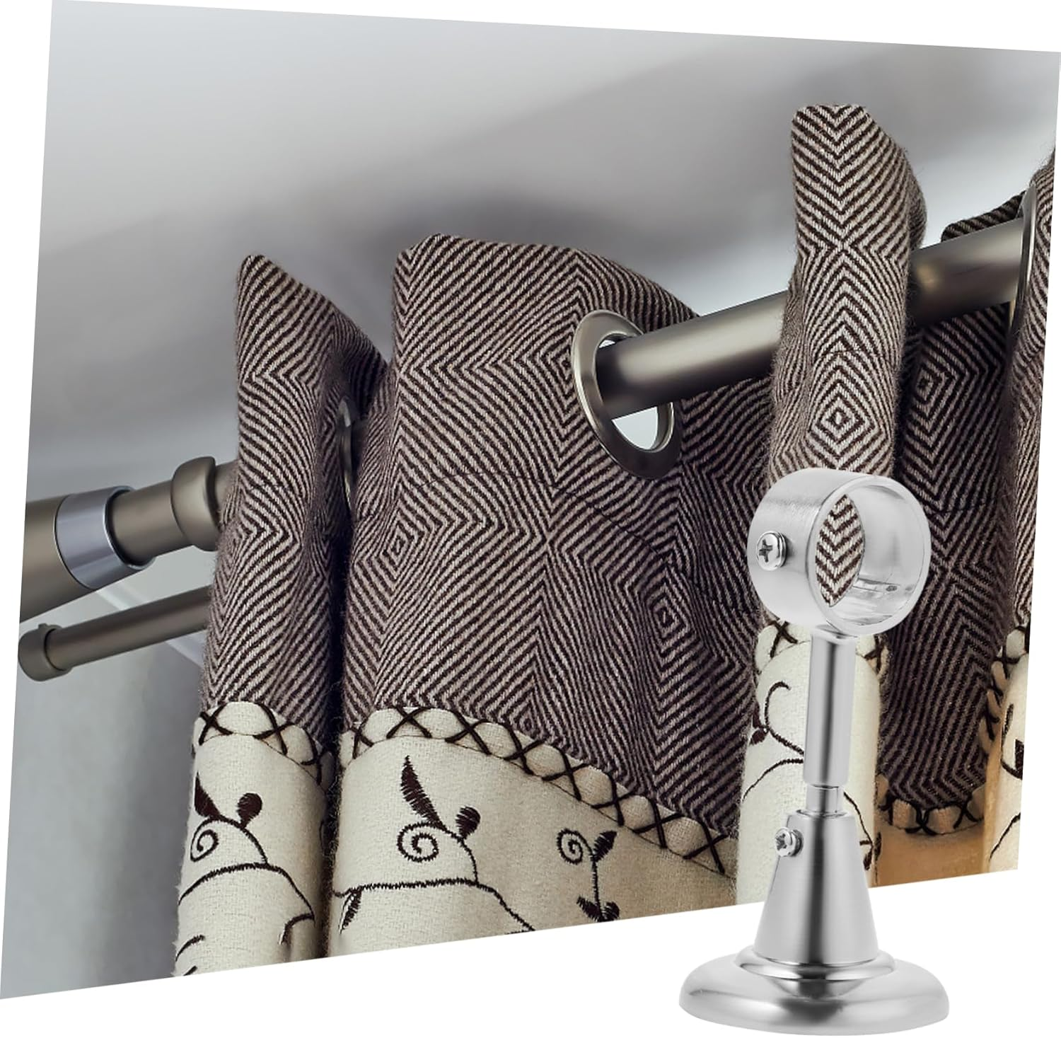 FUNOMOCYA 2Pcs Curtain Accessories Bracket Ceiling Mount Bracket Clothes Rod Bracket Alternative Curtain Rod Holder Magnetic Curtain Gold Curtain Rods Adjustable Curtain Rod Ceiling Curtain image number 5