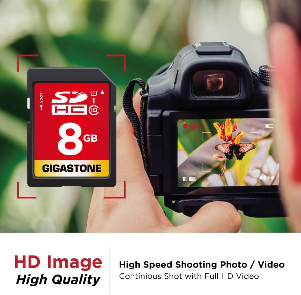 Gigastone 8GB 2-Pack SD Card UHS-I U1 Class 10 SDHC Memory Card Full HD Video Canon Nikon Sony Pentax Kodak Olympus Panasonic Digital Camera image number 6