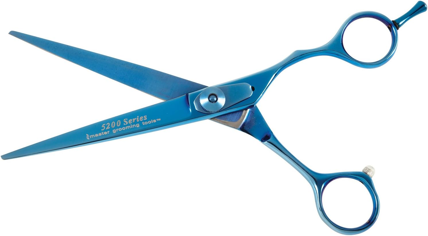 Master Grooming Tools 5200 Blue Titanium Shears &mdash; High-Performance Shears for Grooming Dogs - Straight, 6&frac12;" image number 5