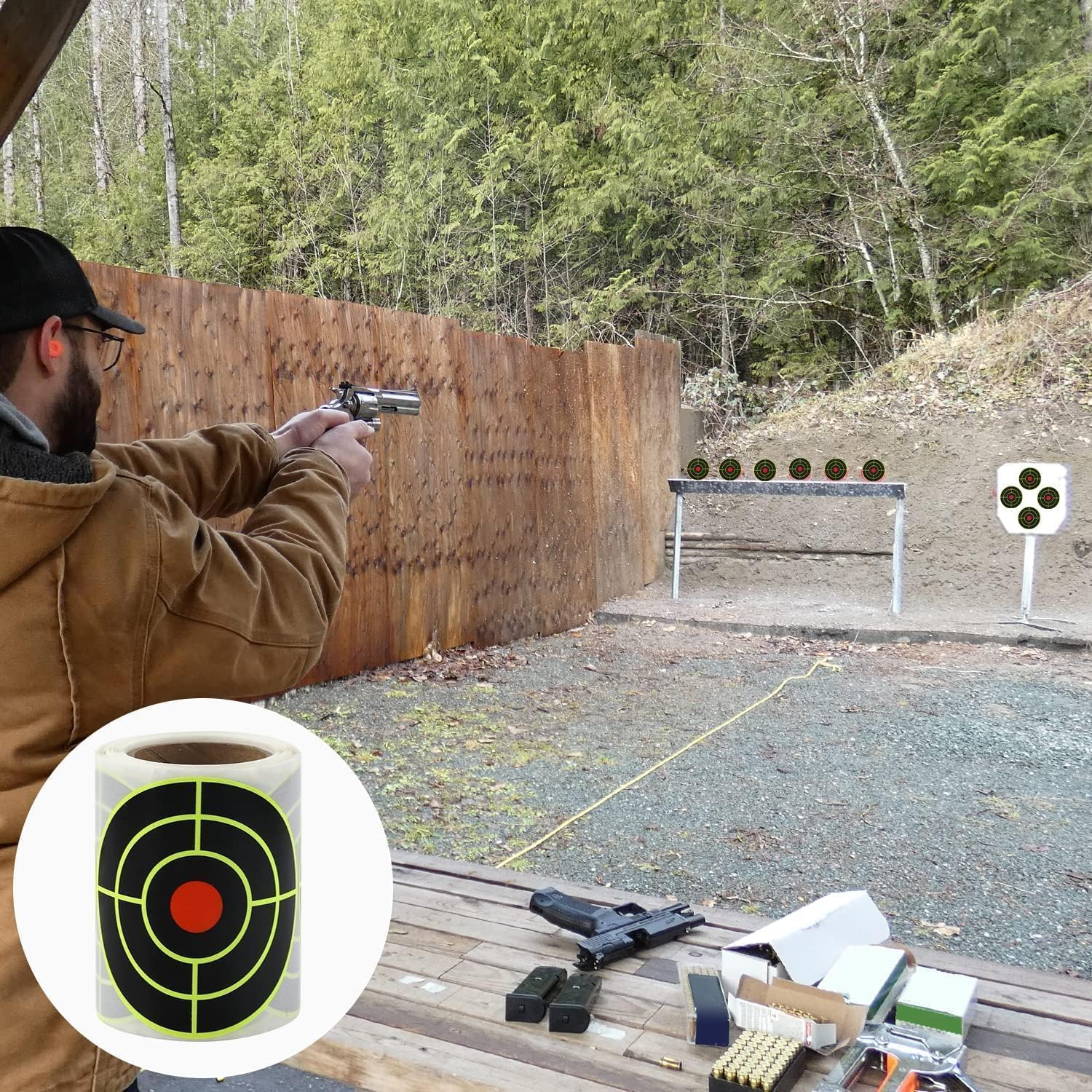 Songholee 200Pcs Adhesive Target Stickers 3 Inch Shooting Targets Paper Dots Labels Reactive Targets for Shooting Range Adhesive Shot Target Stickers Splatter for Metal Target Racks Cardboard - Red image number 4