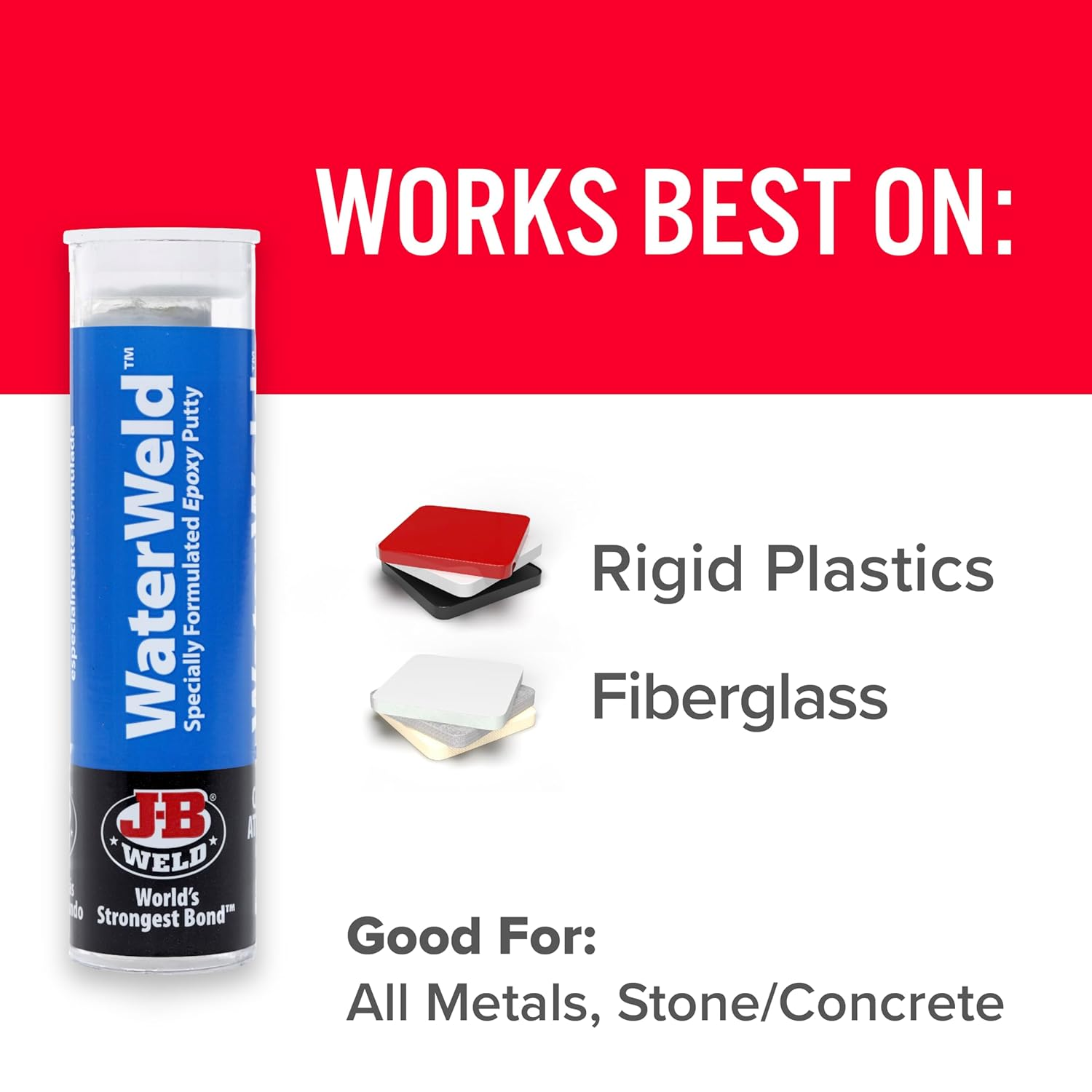 J-B Weld 8277 Waterweld Epoxy Putty Stick - 2 Oz. image number 3