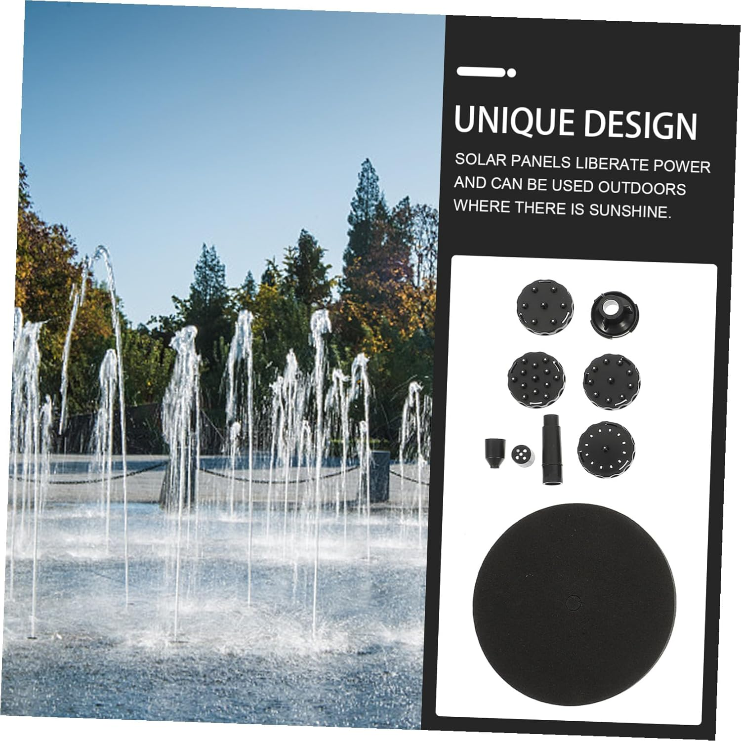 Homoyoyo Solar Powered Garden Fountain Pump Small Solar Water Pump for Outdoor Decoration Plastic and Stainless Steel Automatic Operation without Battery Electricity for Rockery and Pool image number 6