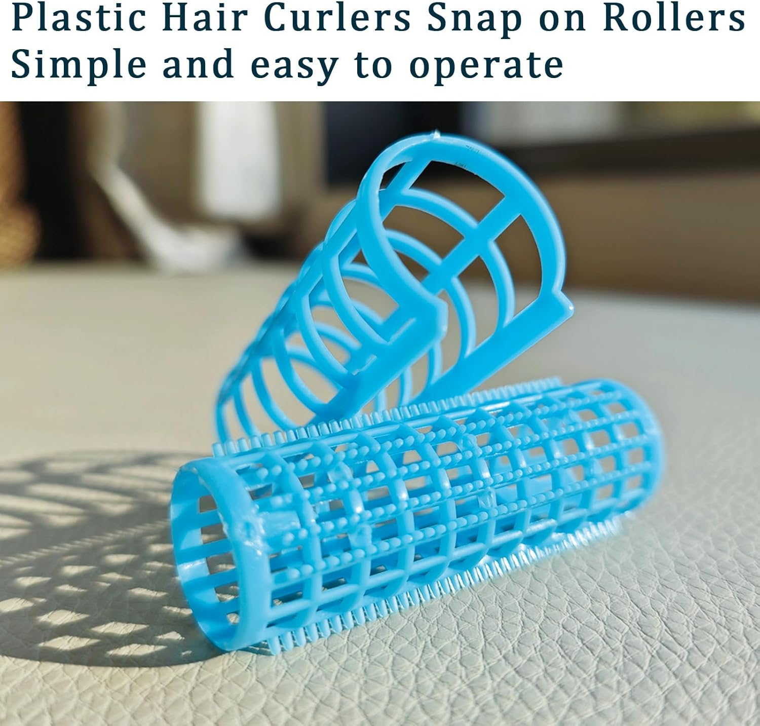 ULIFEBETTER 20 Pack Snap Hair Roller Plastic Hair Rollers Set, 0.98Inch/2.5Cm Heatless Rollers with Mini Comb, Snap on Rollers for Fine Thin Hair, Self Grip Roller for DIY （Blue） image number 2