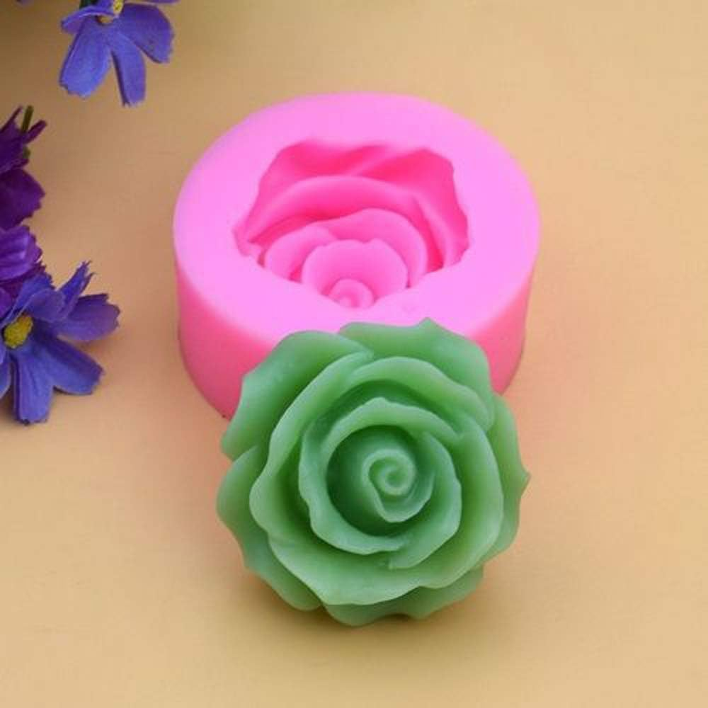 2 Pcs Bloom 3D Rose Flower Fondant Silicone Molds for Chocolate Cake Soap Candy Pastry Candle Dessert (2 Size) image number 2