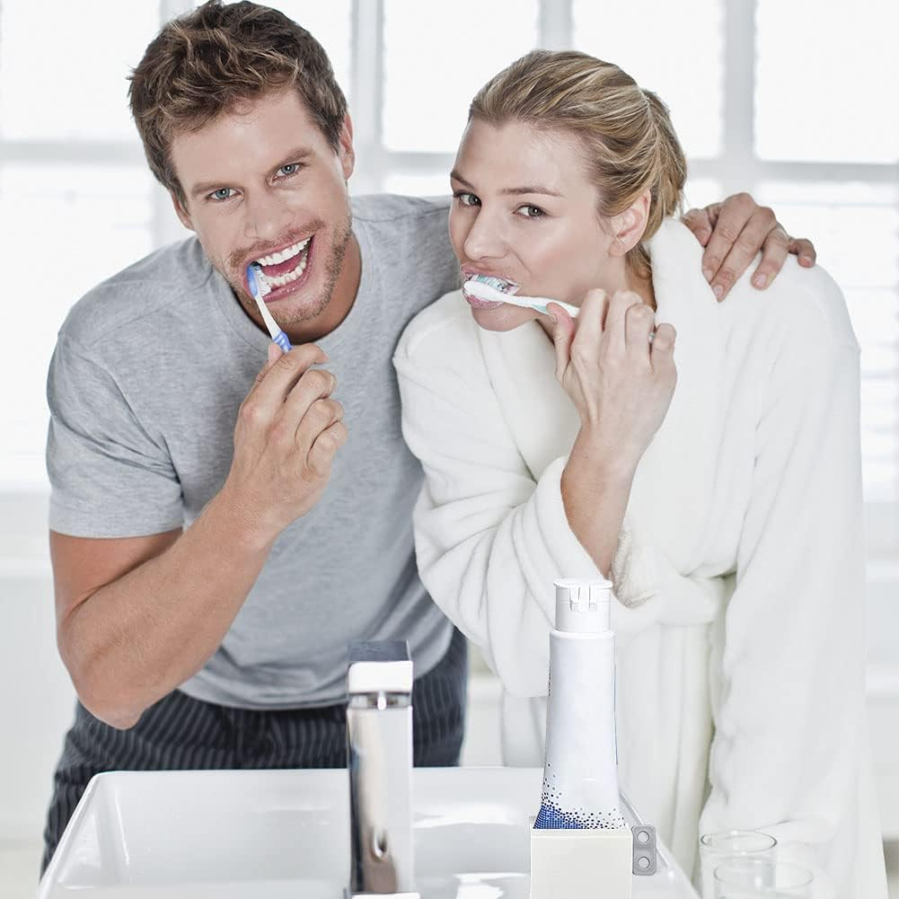 3 Pcs Toothpaste Tube Squeezer Rolling Tube Toothpaste Holder Stand Frosting Bathroom Aids (Pink + White + Blue) image number 3