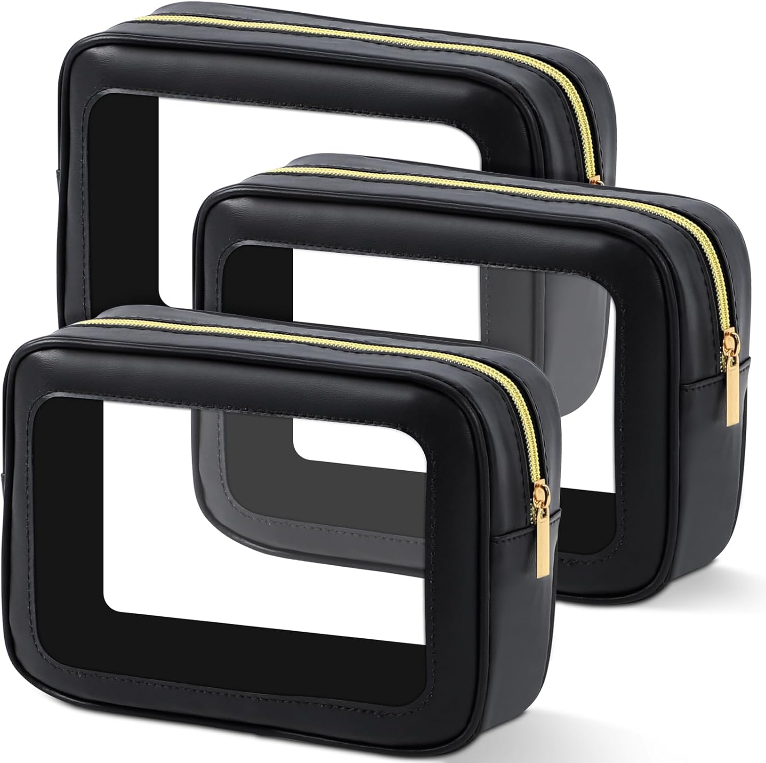 YOPCDJ 3PCS Diaper Bag Organizer Pouch Set, TSA Approved Toiletry Bag，Clear Waterproof TPU Makeup Bag Set Travel Organizer Bags for Women and Kids image number 4