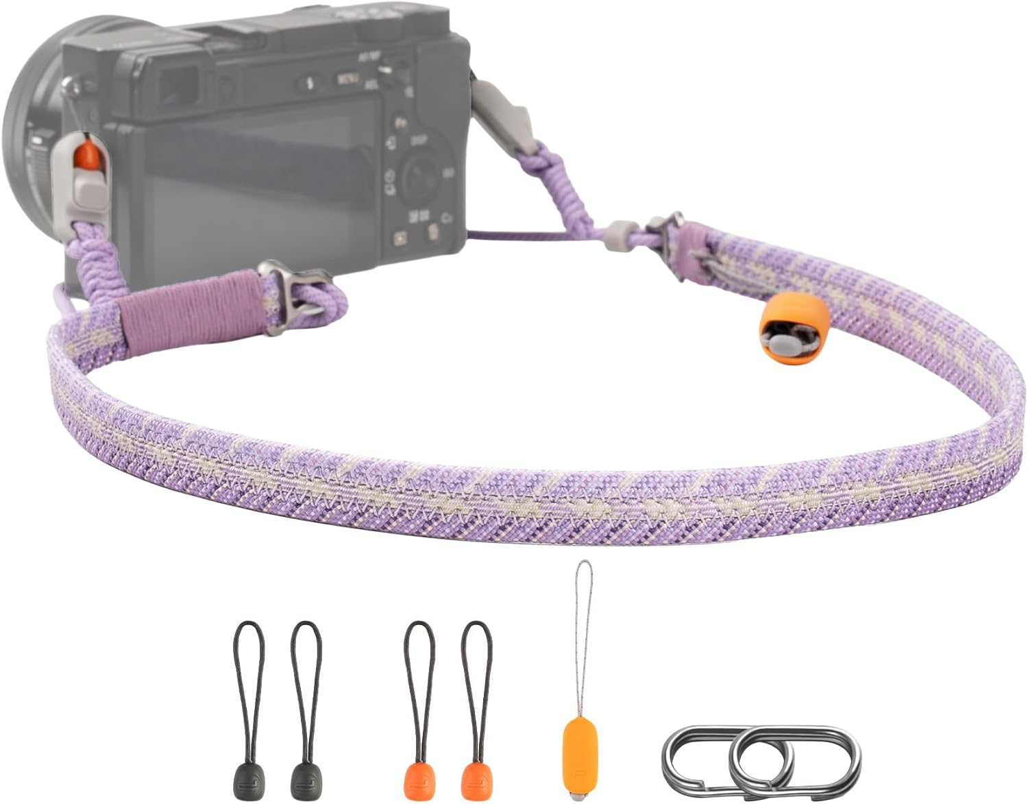 PGYTECH Camera Strap Slim for Mirrorless - Leather Harness Quick Release Adjustable Camera Neck Shoulder Strap for Compact Instant Camera and Smartphone (Trendy, Lilac Purple) image number 2