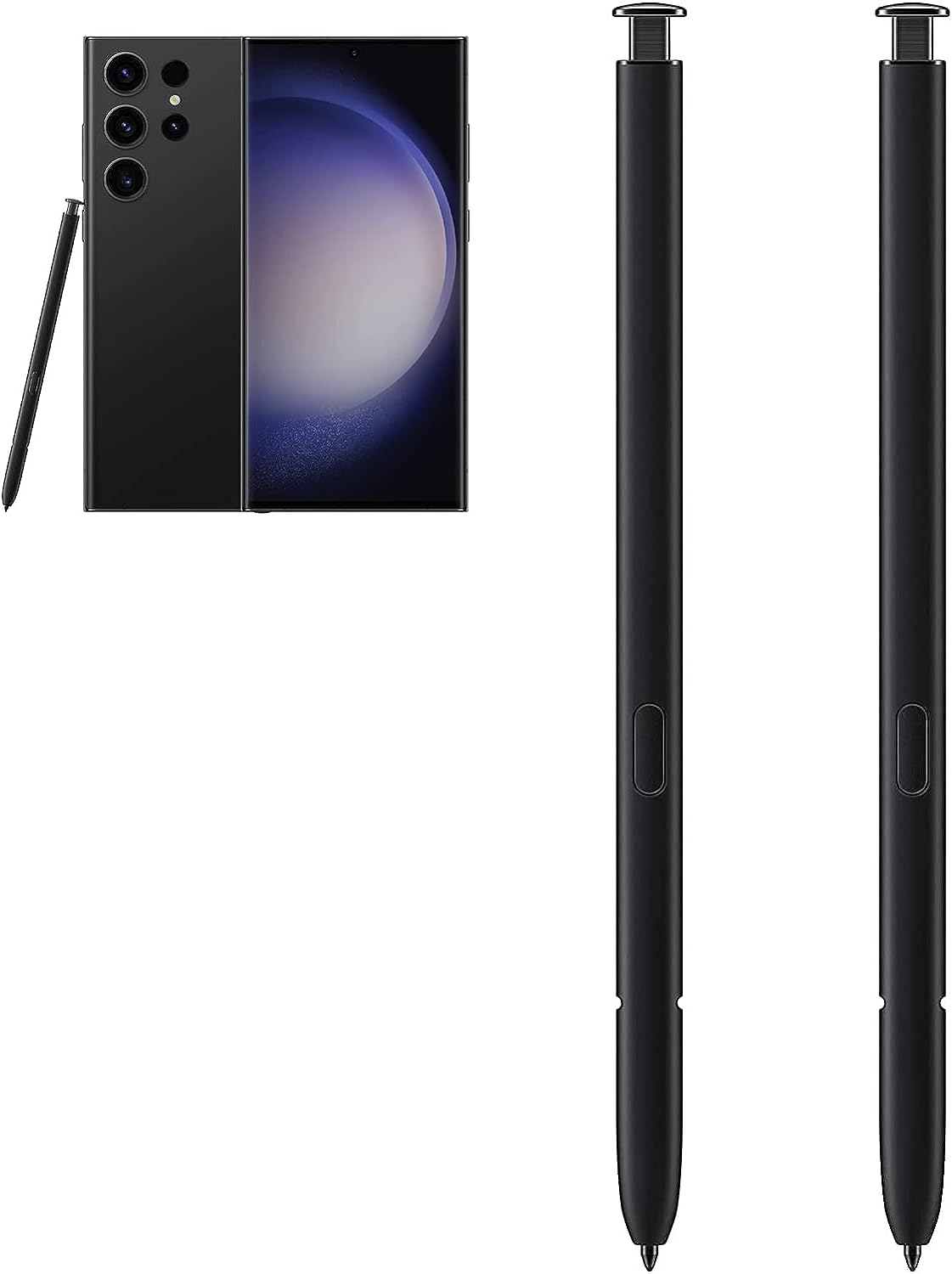 2 Pack Galaxy S23 Ultra Pen without Bluetooth Function for Samsung Galaxy S23 Ultra 5G S Pen Touch Screen Stylus Replacement (Phantom Black)