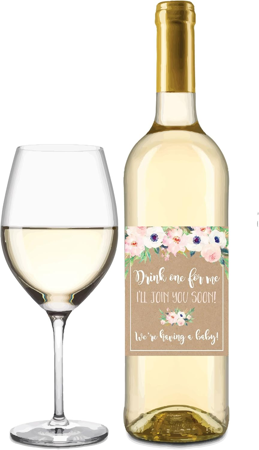 Hadley Designs - Pregnancy Announcement Gifts, Funny Wine Bottle Labels or Stickers for Parents to Grandparents, Brothers Sisters Promoted to Aunts Uncles, Surprise Best Friends - 8 Set image number 3