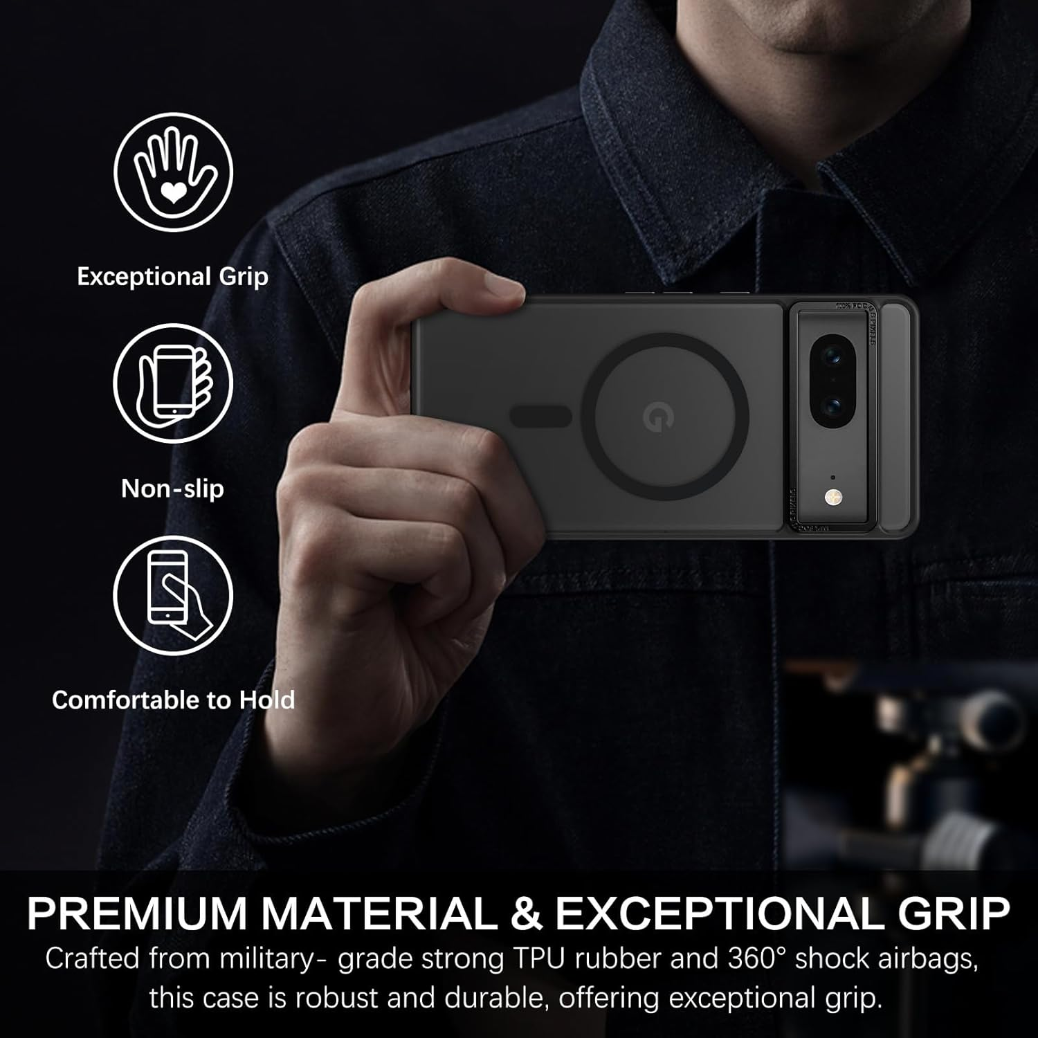 BENTOBEN for Google Pixel 7 Case, Magnetic Skin-Friendly Touch Slim Matte Phone Cases Compatible with Magsafe Wireless Charging, Rugged Shockproof Full Body Protective Cover for Pixel 7 6.3 Inch Black