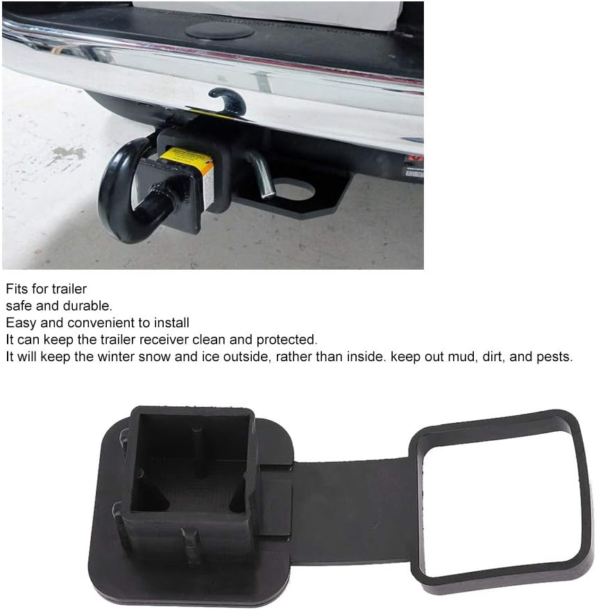 Rubber Hitch Receiver Cover Cap, Black Hitch Tube Cover with Snow and Ice Protection, for Trailer Accessory, Made of Rubber image number 3
