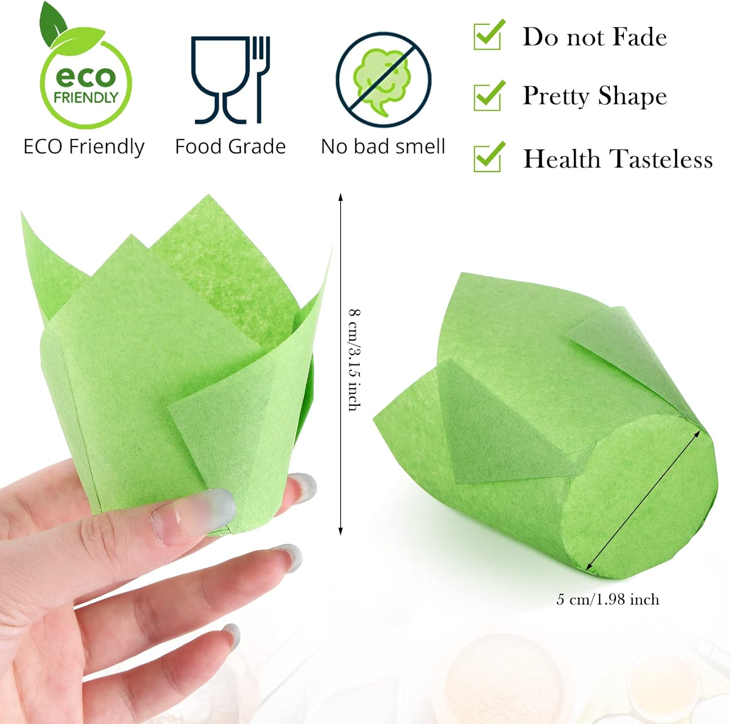 600 Pcs Baking Cups Tulip Cupcake Liners Wrappers Printed Muffin Baking Cups Holders Greaseproof Holders for Holiday Christmas Wedding Birthday Party image number 6