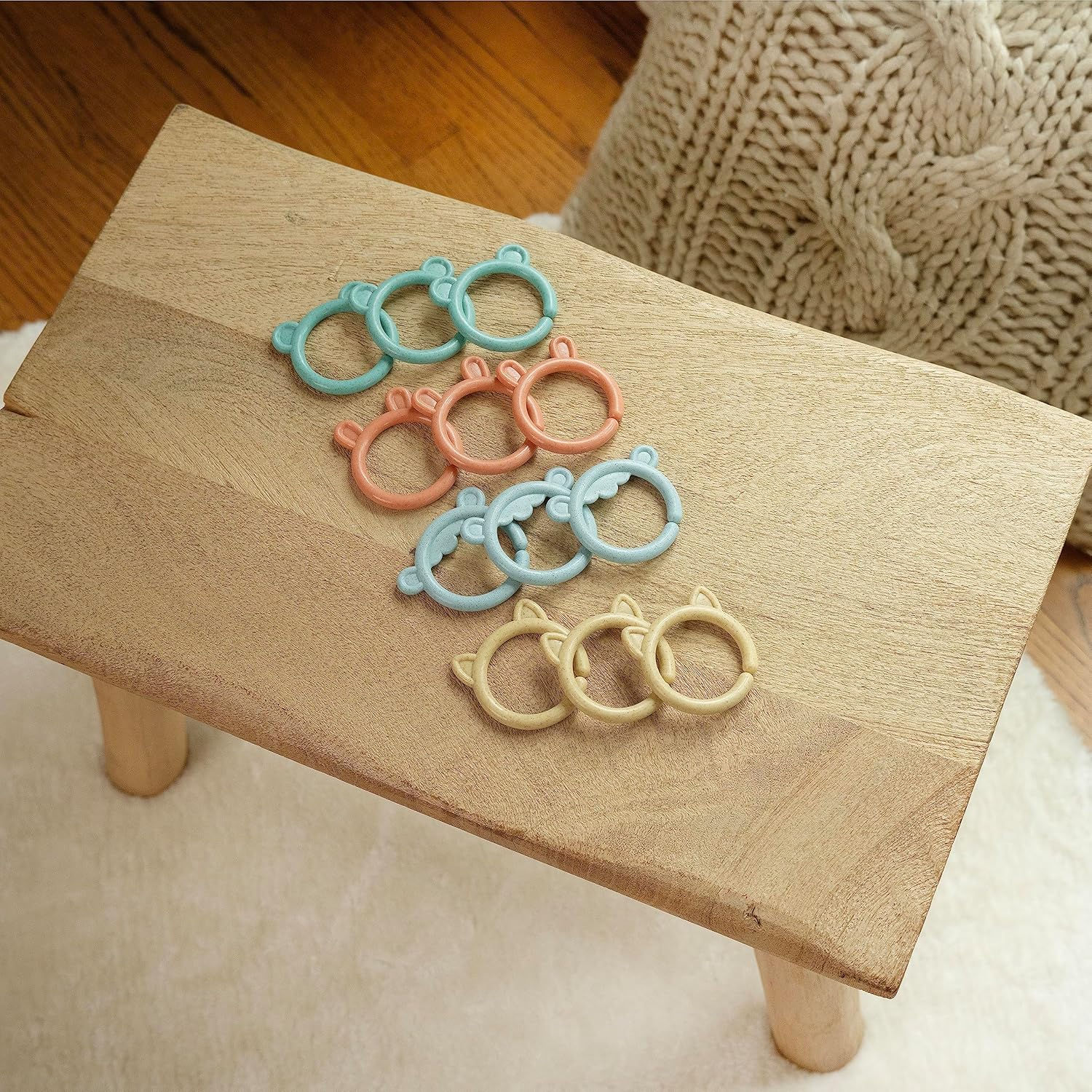 Ingenuity Sheppy'S Squad Toy Links for Newborn and Up, 12 Links, Plant-Based and Bpa-Free Materials, Multi-Texture image number 4