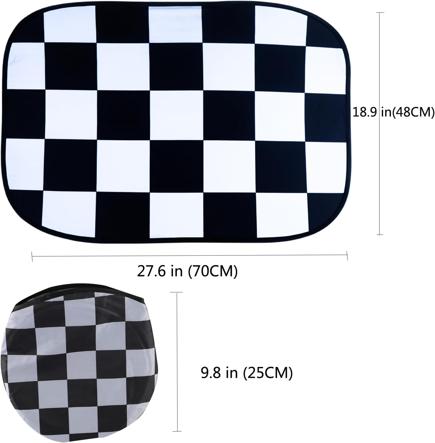 2Pcs Foldable Sunroof Shade Sunshade Heat Isolate Fit for Mini Cooper, Clubman & Countryman R56 All Years Black and White Checker - Checker image number 6