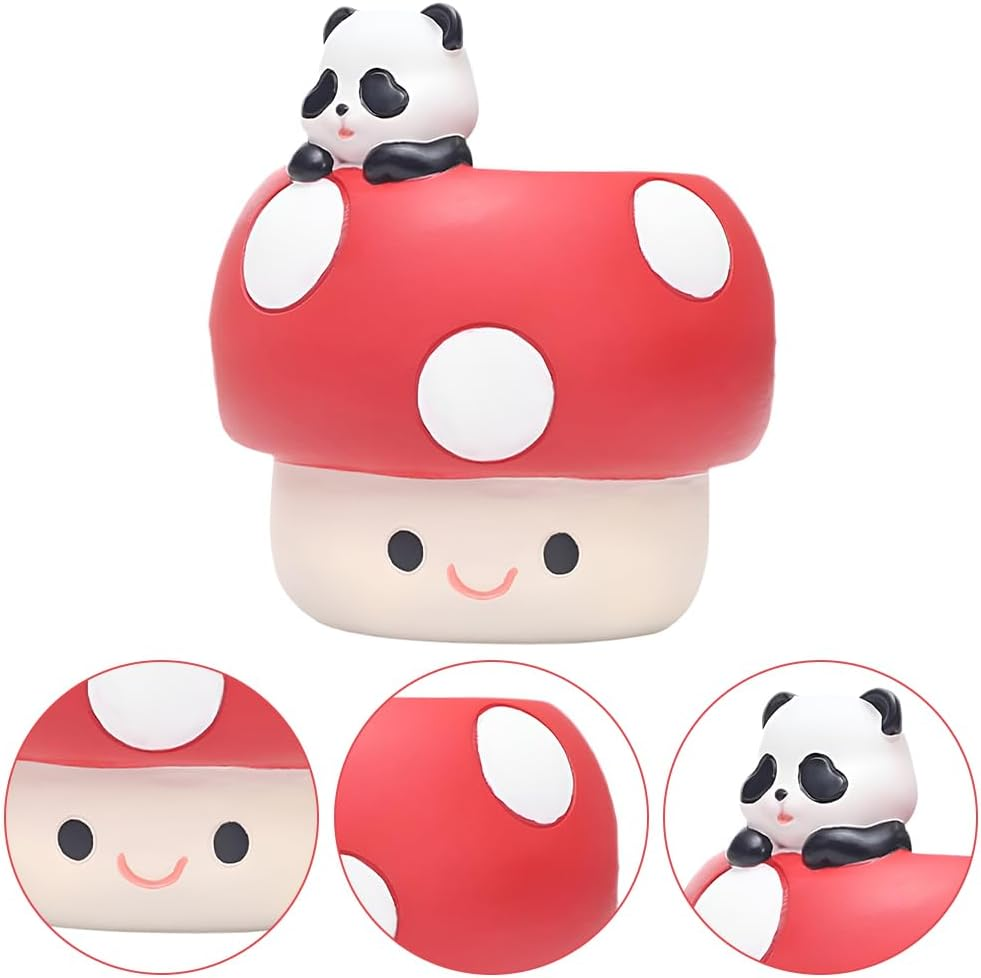 Desktop Succulent Planter with Durable Material, Panda Mushroom Resin Planter, Cute Cartoon Flower Pot, Suitable for Succulents, Miniature Gardening, Home & Office Decor image number 1