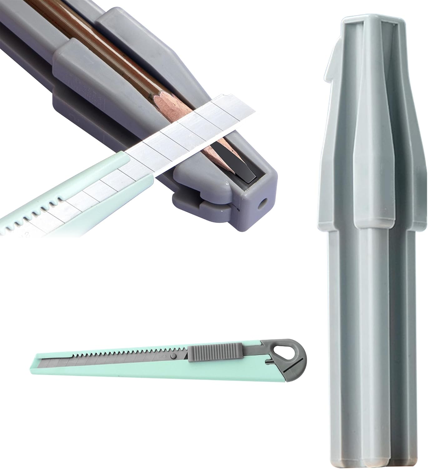 Duckbill-Shape Eyebrow Pencil Sharpener - 4 in 1 Safe Blade Guard Shaper with Non-Slip Grip, Easy to Use, Design for Makeup Beginners