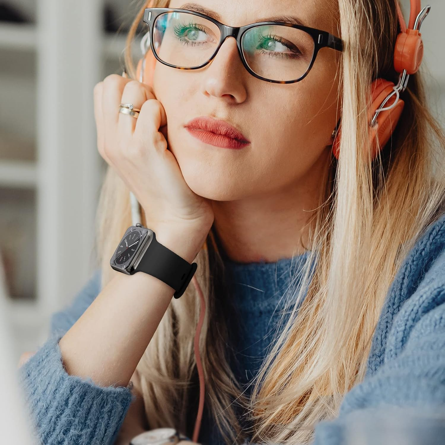 Sport Silicone Strap for Apple Watch Band 38Mm 40Mm 41Mm 42Mm 44Mm 45Mm 46Mm 49Mm Women, Butterfly Buckle Soft Waterproof Breathable Bracelets for Iwatch Ultra 3 SE 3 Series 11/10/9/8/7/6/5/4/3/2/1