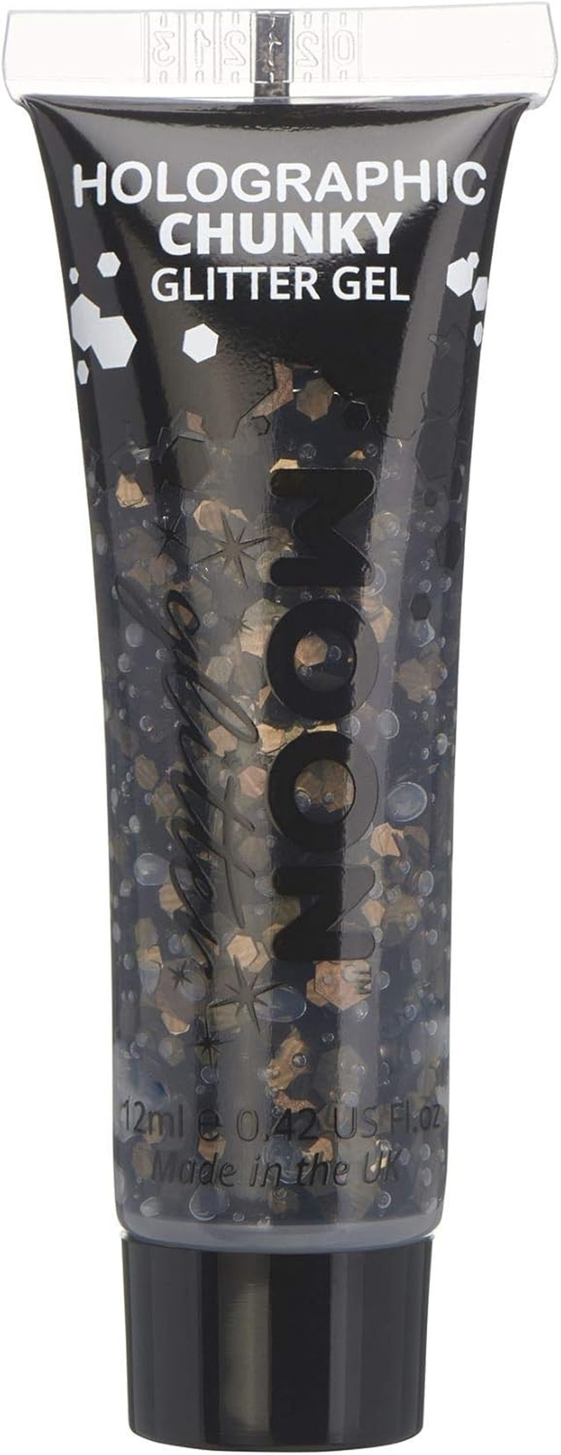Holographic Chunky Face & Body Glitter Gel by Moon Glitter - 12Ml - Black - Glitter Face Paint
