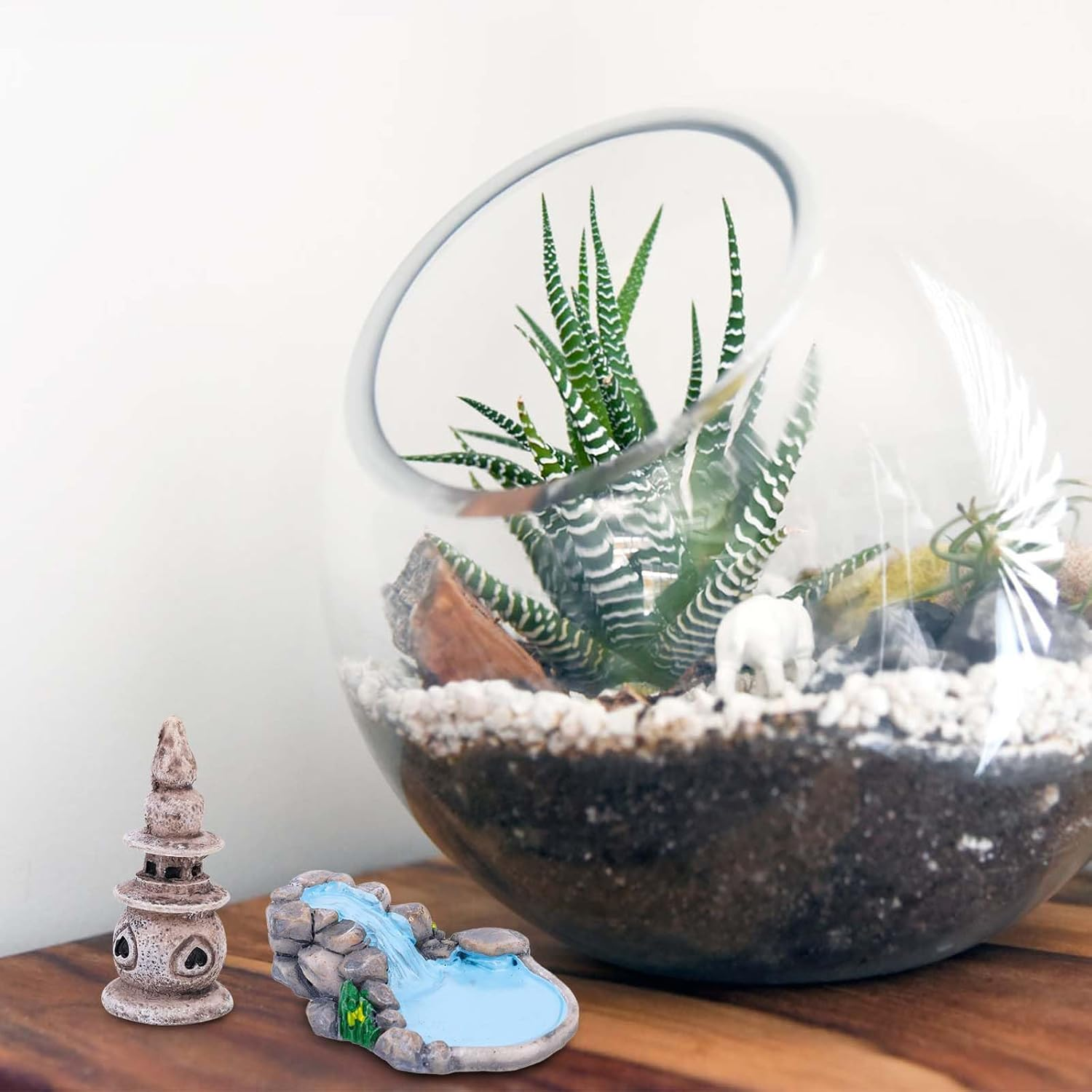 Gosknor 9Pcs Pond Lawn Garden Ornament, Garden Figurines Garden Accessories Landscape Decoration Mini Meditation Zen Tray Items Kit for DIY Craft Garden Decor image number 3