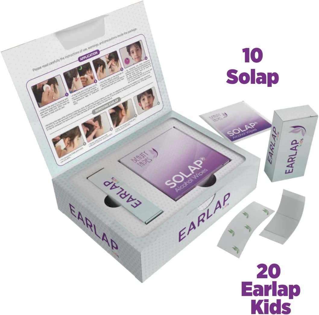 Beauty Tapes Kids Ear Corrector for Kids (12-72 Months), Protruding Ear Sticker, Protruding Ear Pinning without Surgery, Permanent Corrective Effect, Contains 20 Kids Corrector, 10 Solaps image number 1