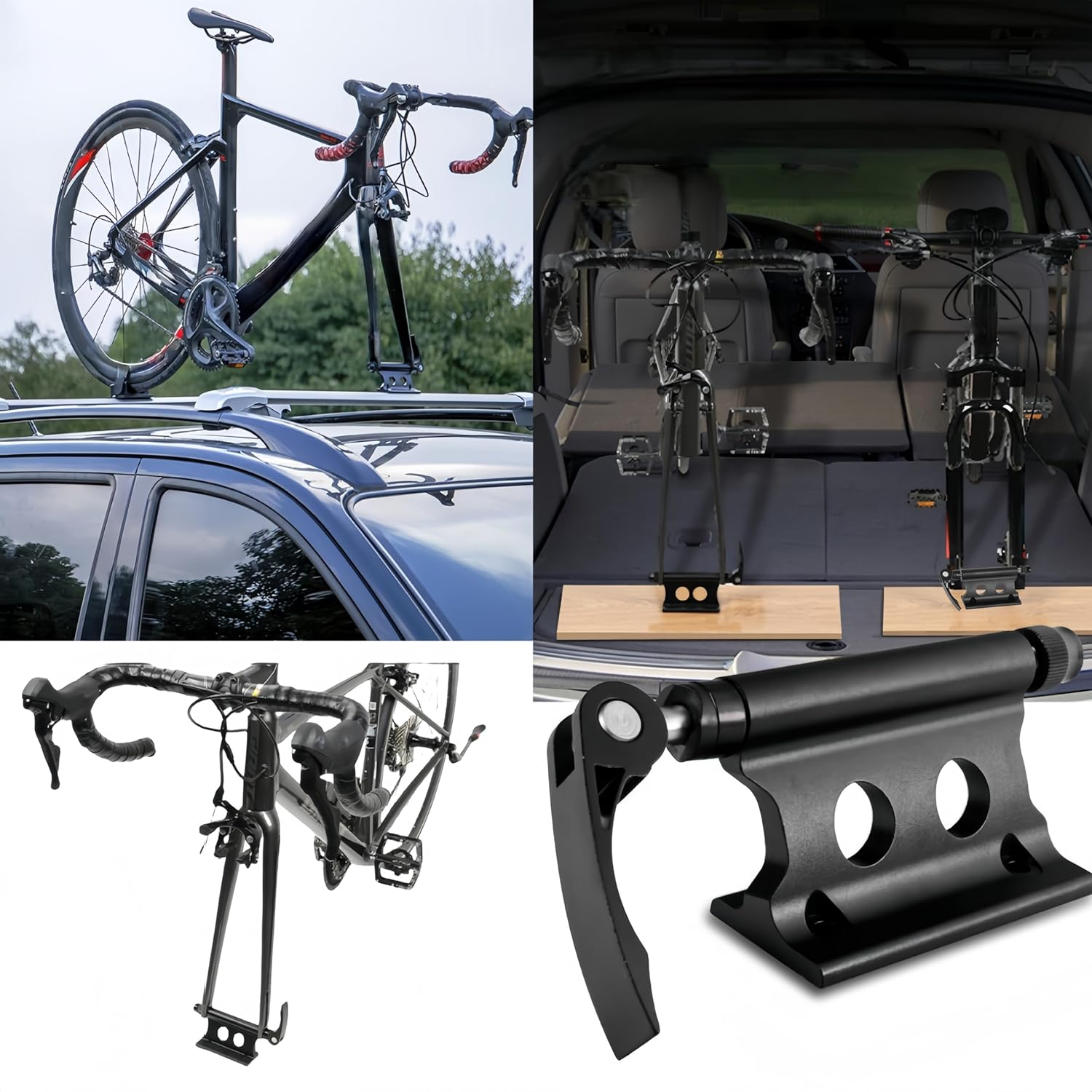 Naisfei 2PCS Black Bicycle Fork Block Mount, Quick Release for Truck, Trailer and Bike Racks. image number 3