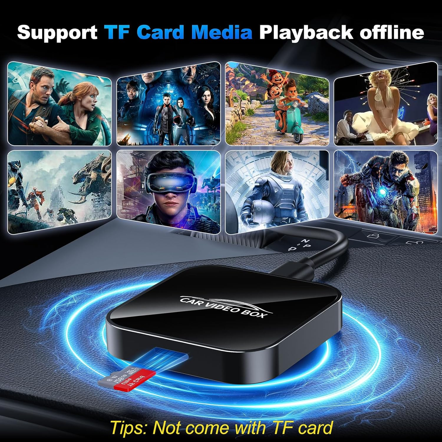 Wireless Carplay & Android Auto Adapter &ndash; Smart AI Box for Streaming Video with Netflix/Youtube/Tf Card/Usb Drive, for OEM Wired Carplay/Android Auto Cars image number 4