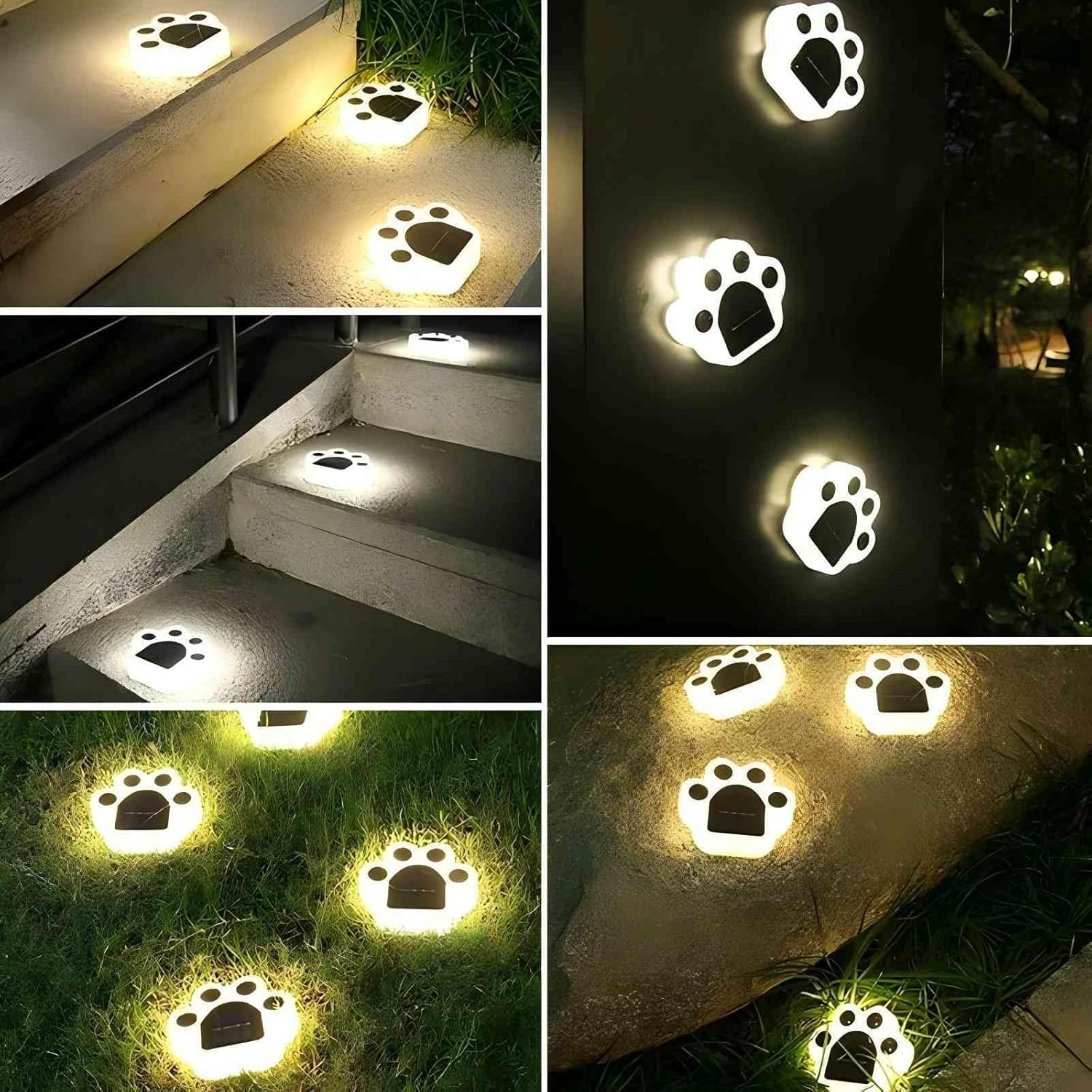 Solar Paw Print Lights Garden Decorative 4 Pack Outdoor Waterproof Dog Paw Print for Lawn Patio Pathway Pet Garden Gifts for Women Mother'S Day image number 1