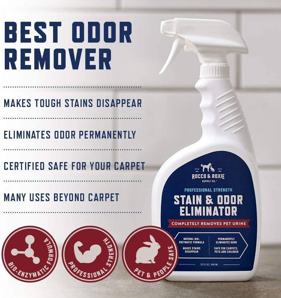 Rocco & Roxie Supply Co Professional Strength Stain & Odor Eliminator - Enzyme-Powered Pet Odor & Stain Remover for Dog and Cats Urine 1 Gallon image number 2
