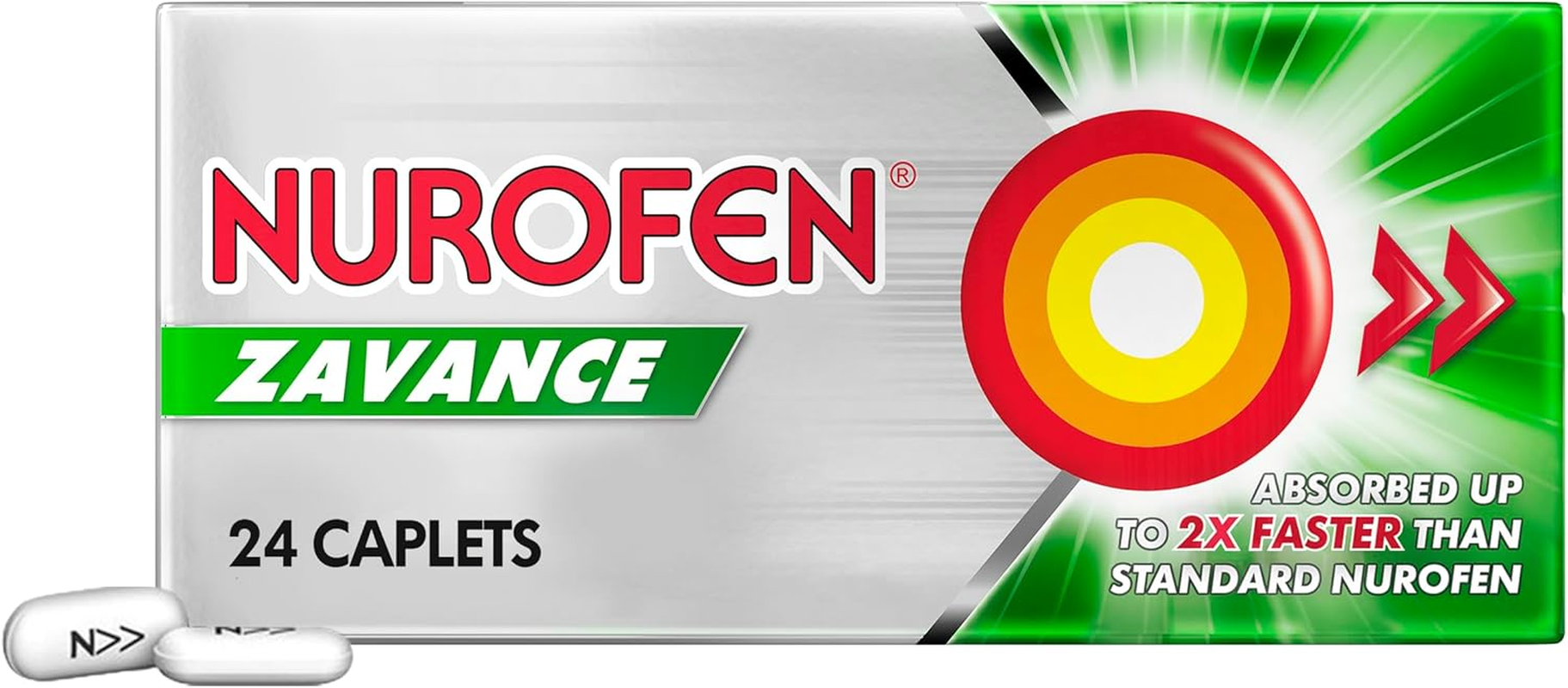 Nurofen Zavance Caplets Pain Relief 256Mg, Pack of 24 image number 2