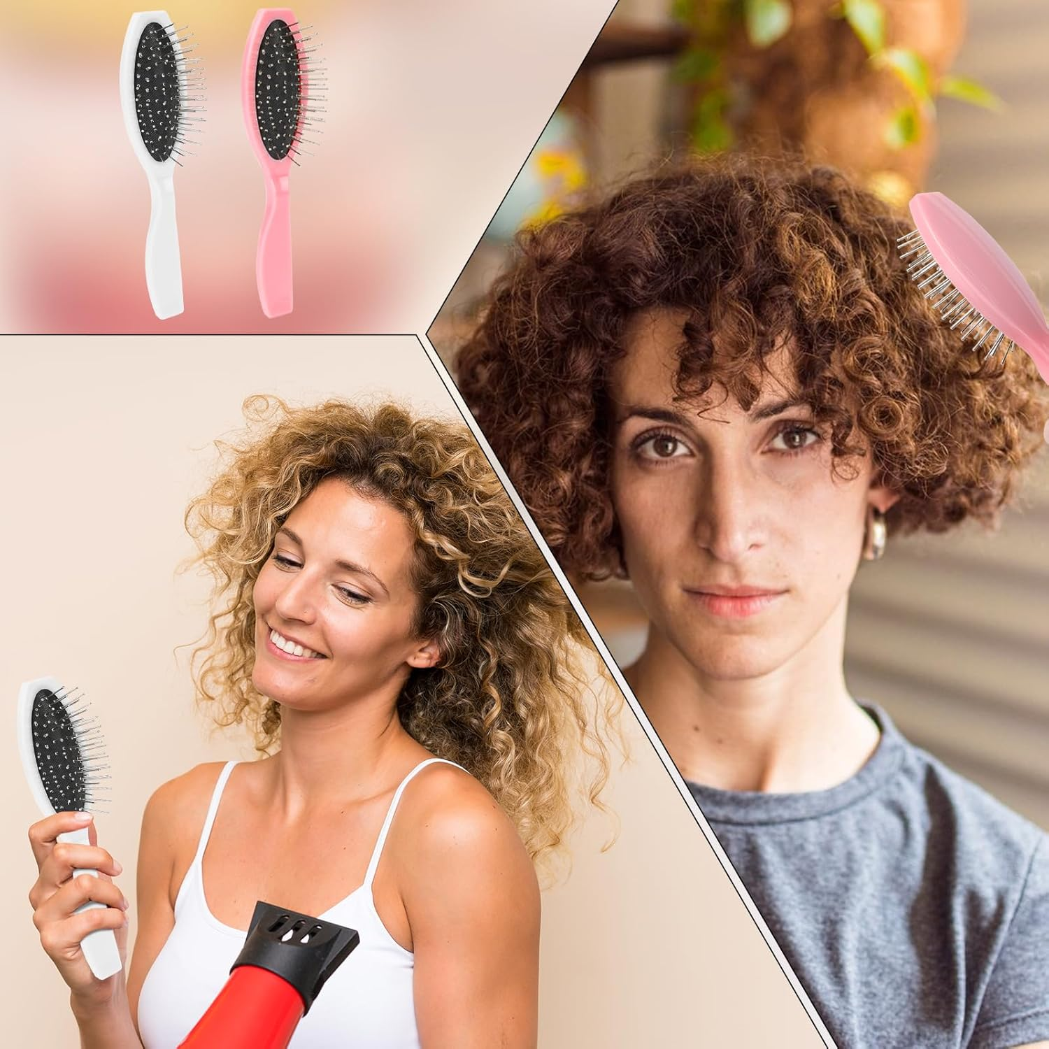 2 Pack Stainless Steel Wig Wire Brush, Portable Professional Synthetic Hair Brush and Combs for Wigs, Extensions, Women, Wig Brushes for Synthetic Hair image number 3