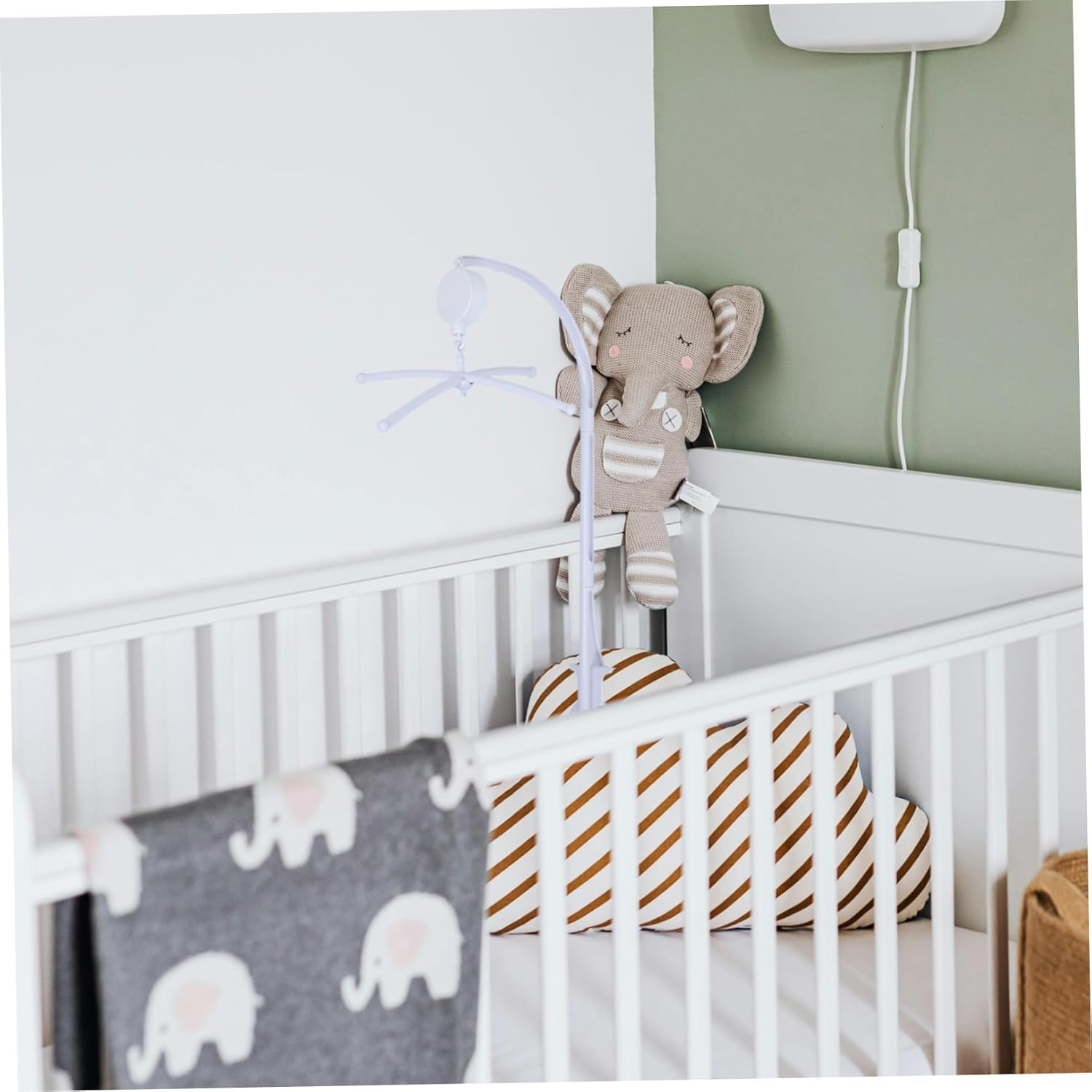 Mobile Arm for Crib Adjustable Height Secure Bottom Clamp Fits Most Baby Cribs Sensory Experience Bed Bell Holder DIY Mobile Kit Bracket image number 6
