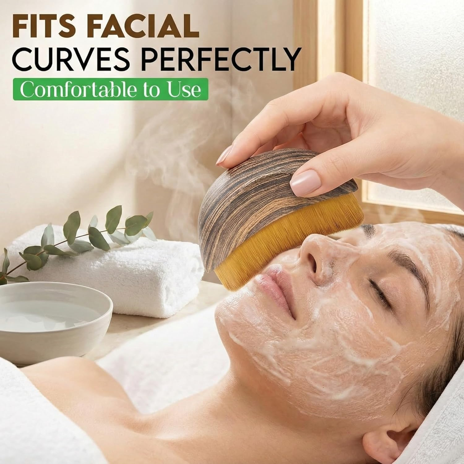 IMTKOOCO Lymphatic Contour Face Brush Facial Dry Brush - Lymphatic Drainage Massager Soft Dry Brushing Beauty Tool for Jawline Chin and Facial Sculpting Precisely Fit and Relieve Fatigue Face Brush image number 5