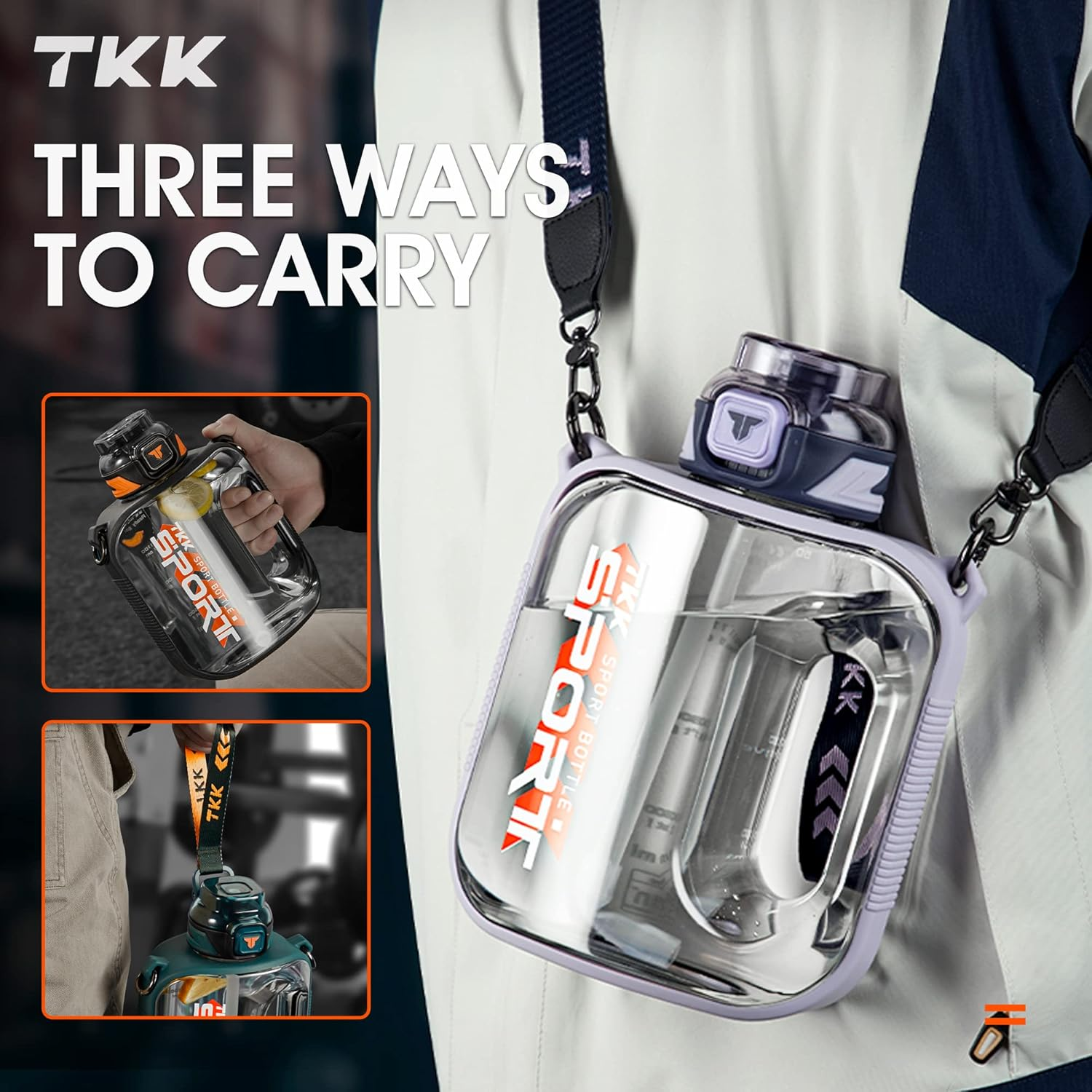 TKK 32Oz Sport Water Bottle with Straw Water Jug with Straw Large Capacity Plastic Water Bottle Dishwasher Safe 1L Water Bottle Jug BPA Free Tritan for Gym Yoga Travel Camping Outdoor Black image number 5