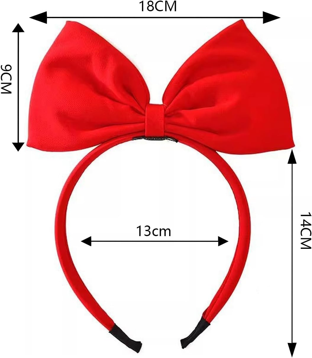 Axvxby Bow Headbands, Big Bows for Girls and Women, Red Bow Headbands Valentine'S Day Christmas Headbands Party Cosplay Hair Accessories (Red)