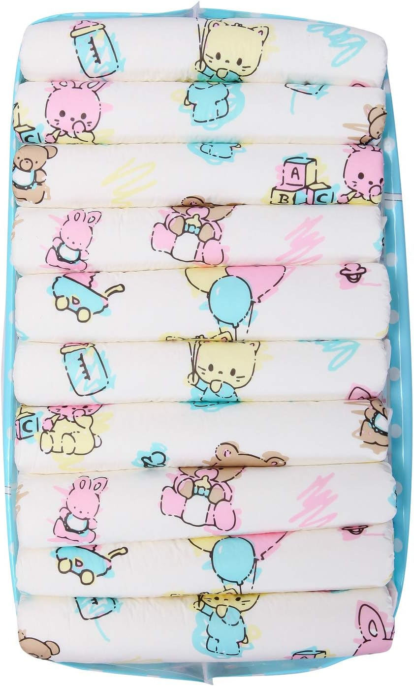 Littleforbig Printed Adult Brief Diapers 10 Pieces - Baby Cuties M image number 4