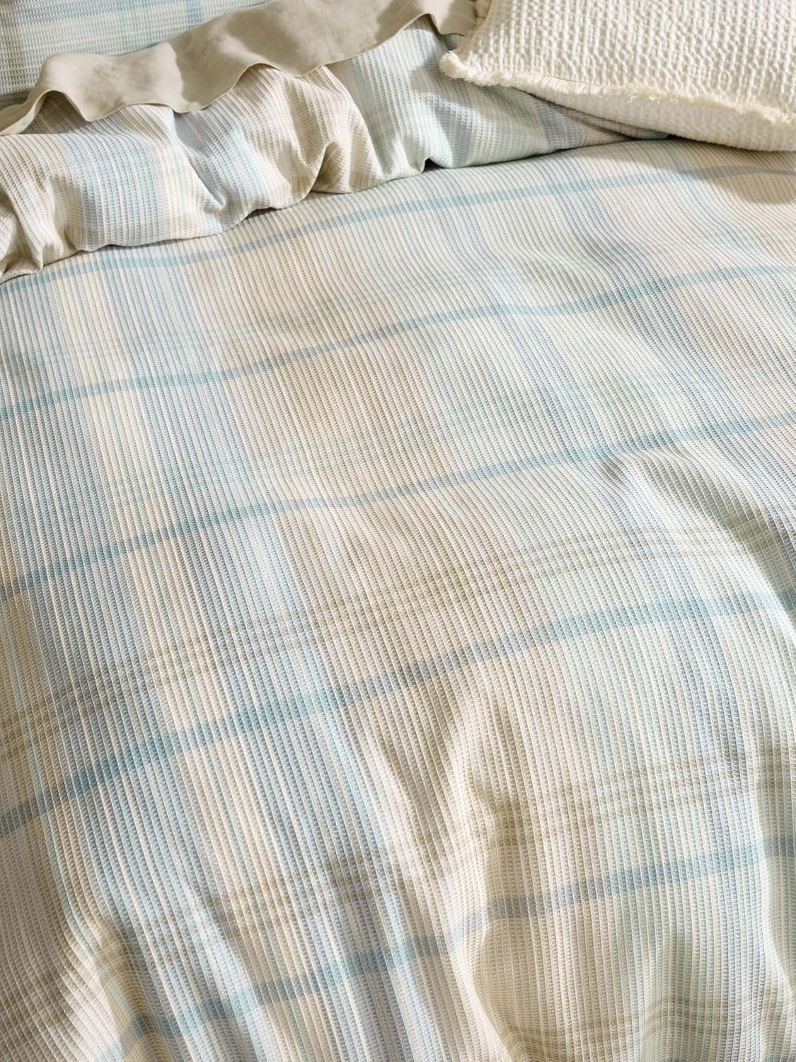 Linen House Geena Sky Quilt Cover Set, Super King Bed