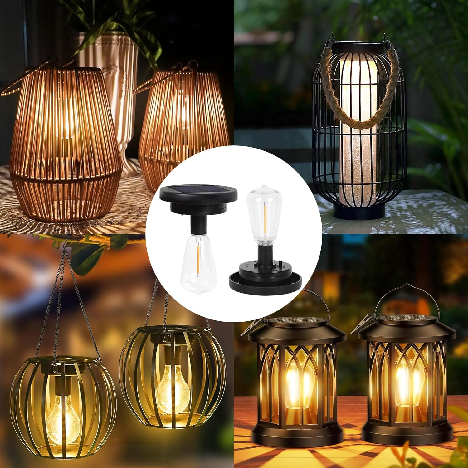 Replacement Solar Light Parts for Lantern: 2.83 Inch Waterproof Solar Replacement Top Lights Fit for 2.36 In, 2.42 In, 2.5 In, 2.76 In, 2.83 in Old Lantern Port - Vintage Light Bulbs for Original Lamp