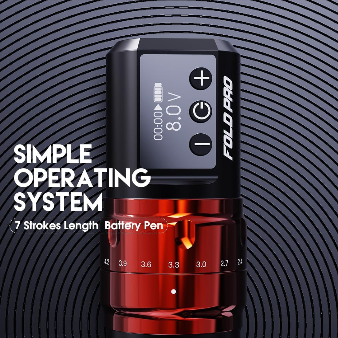 Mast Tattoo Gun Pen Machine, Fold Pro Cordless Year of Dragon Edition Tattoo Machine Gift, Power Motor by Mcore-C3 (Black) image number 3