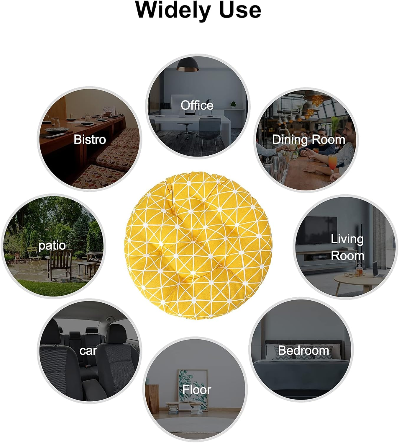 Homemiyn round Seat Patio Cushion Floor Pillow Cushion round Chair Cushion Outdoor Seat Pads for Sitting Meditation Yoga Living Room Sofa Balcony 15 Inch image number 6