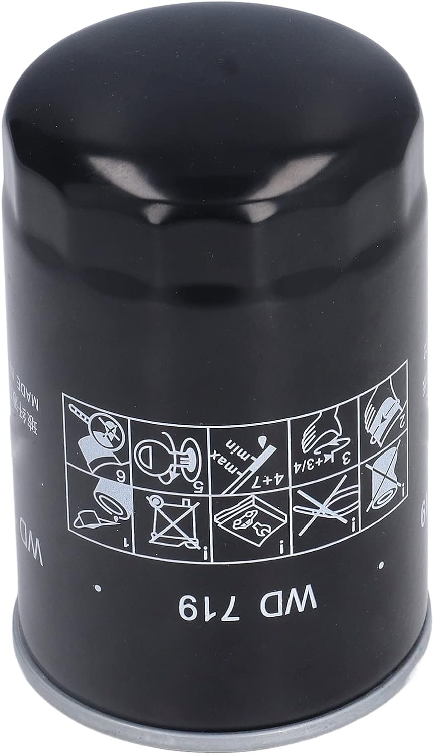 WD719 Oil Filter, Effectively Absorb Non Block Aluminum Alloy 3 1/9In Dia 4 4/5In Tall Screw Type Oil Filters for 7.5KW/10HP image number 1