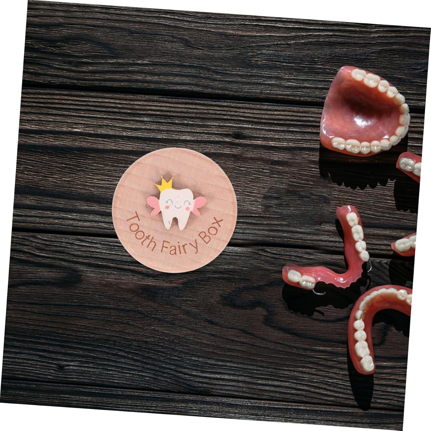 Generic Wooden Keepsake Storage Box for Cute Tooth Organizer to Cherish Lost Teeth and Hair Thoughtful for Milestones and Growth Memories image number 3