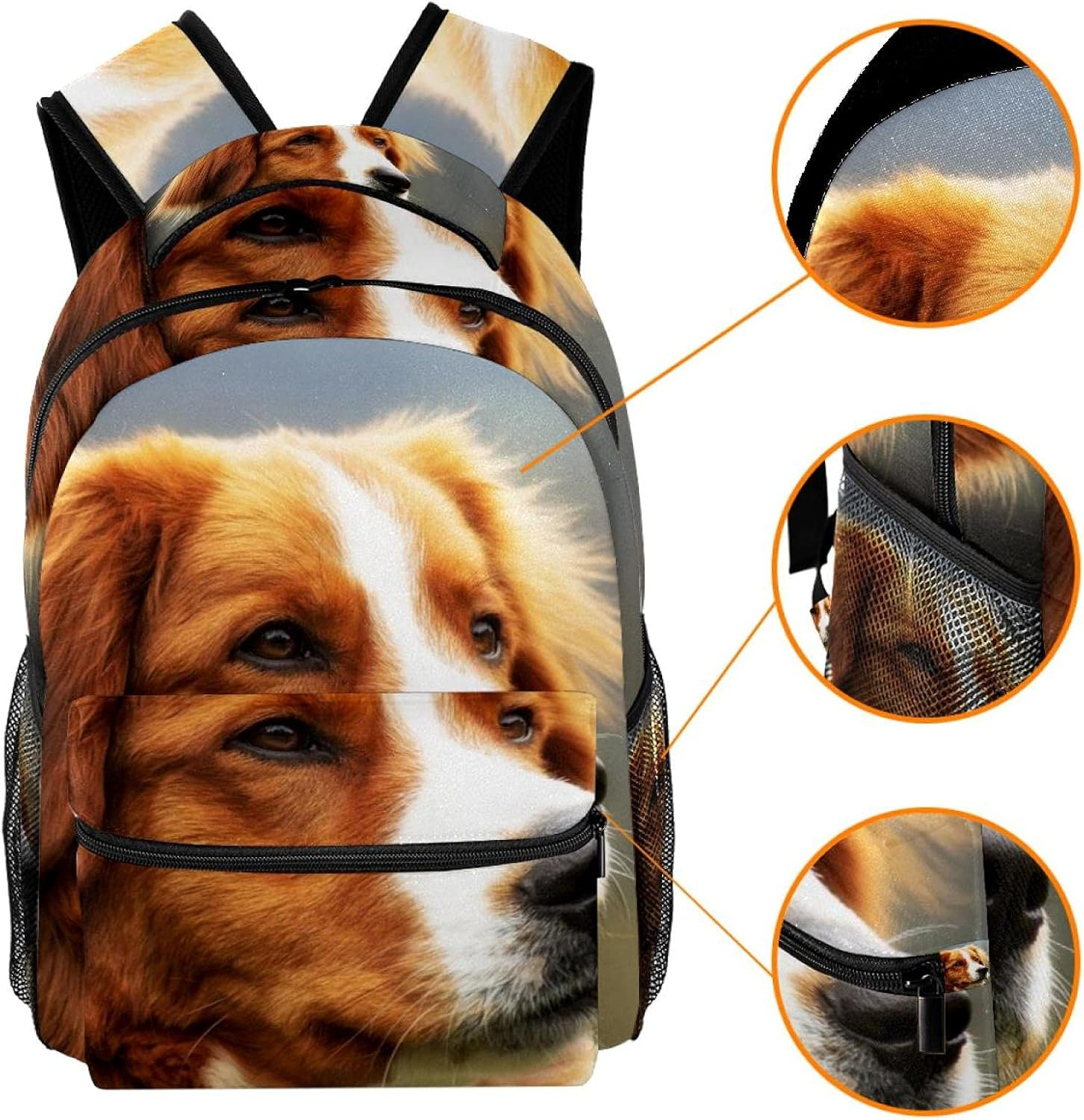 Dog Animal World Backpack Students Shoulder Bags Travel Bag College School Tote Backpacks image number 5