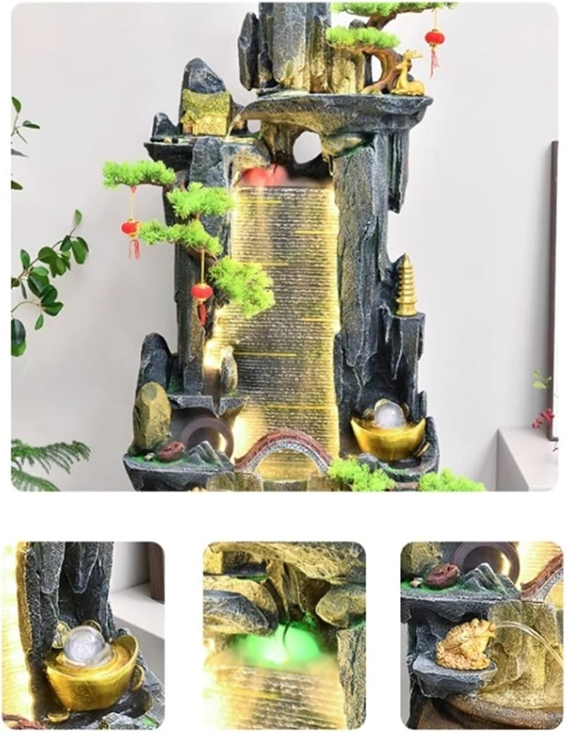 Outdoor Fountain Rockery Water Decoration, Living Room Courtyard Circulation Fountain Landscape, Office Fish Tank(M) image number 5