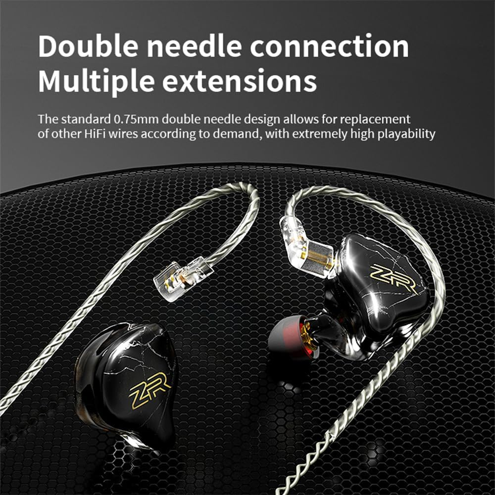Hifi Kingdom ND-ZR 10Mm Diamond Dynamic Driver (1DD) Wired In-Ear Monitor Black No Mic image number 3