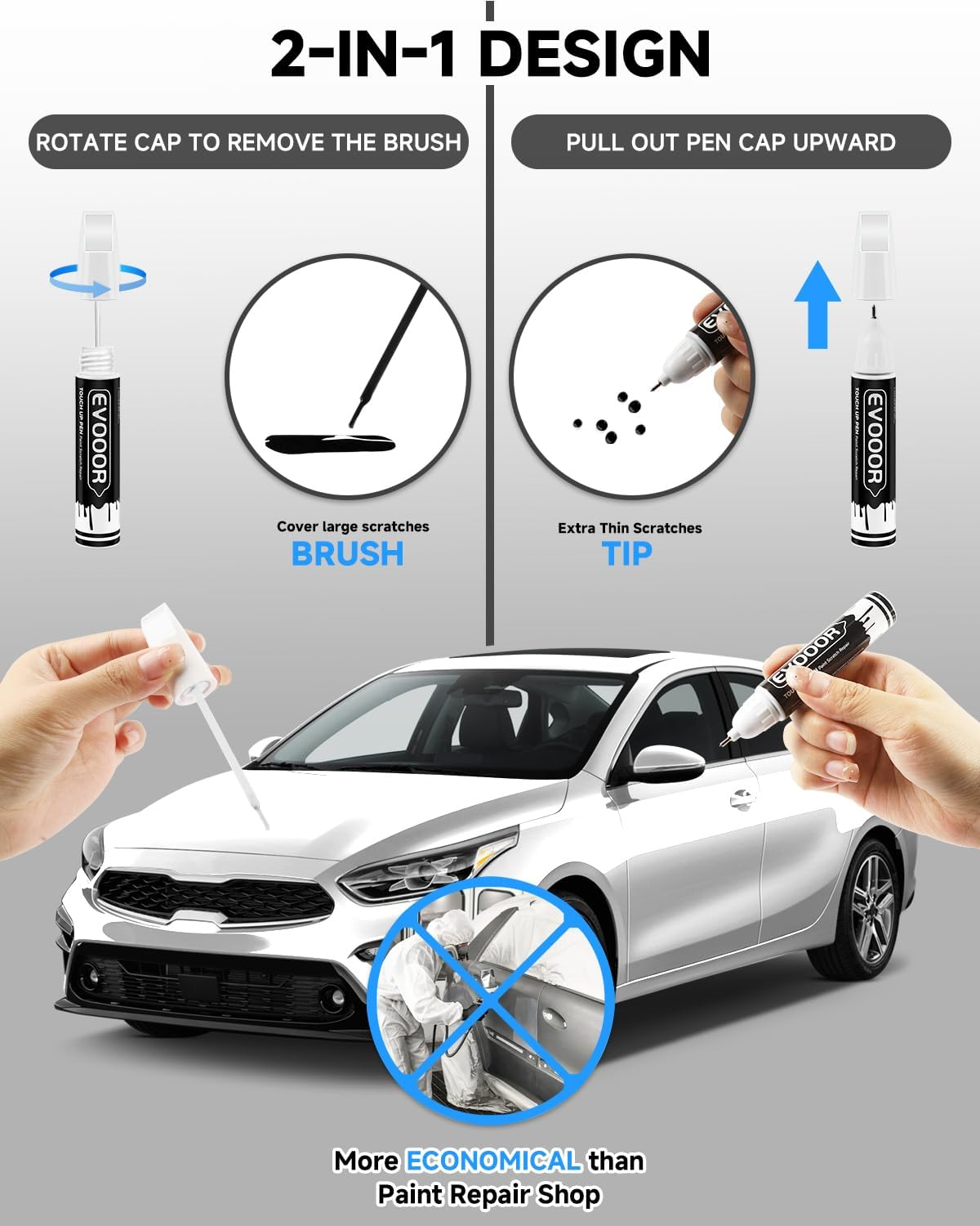 Snow White Pearl Tricoat(Swp) Touch up Paint Compatible with Kia Exact Match 2 in 1 Touch up Paint for Chips and Nicks Repair with 2Pcs Disposable Micro Applicators image number 6