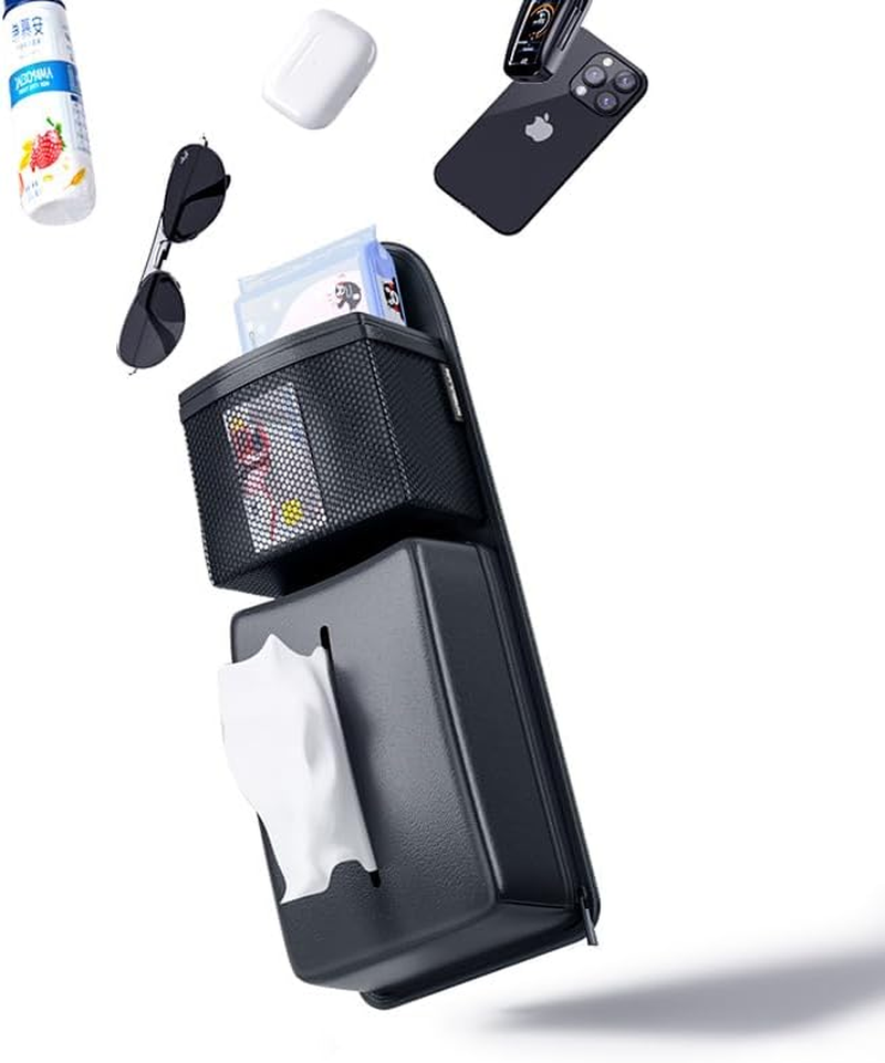 Car Seat Side Storage Bag, Universal Fit, Easy Installation, Black image number 4